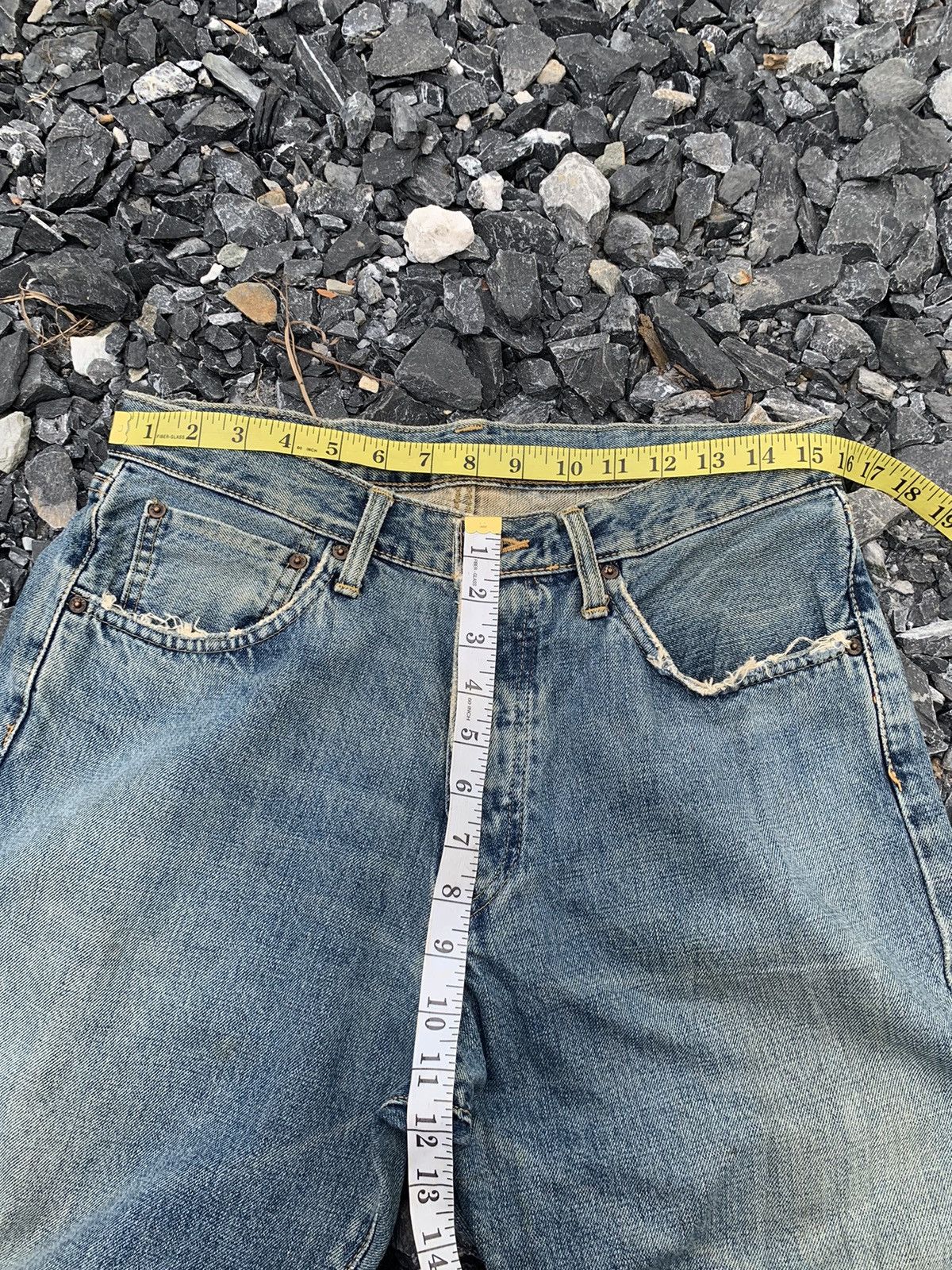 Edwin × If Six Was Nine × Kapital VINTAGE EDWIN 505X BAGGY SELVEDGE FADED DISTRESSED DENIM Size US 31 - 21 Thumbnail