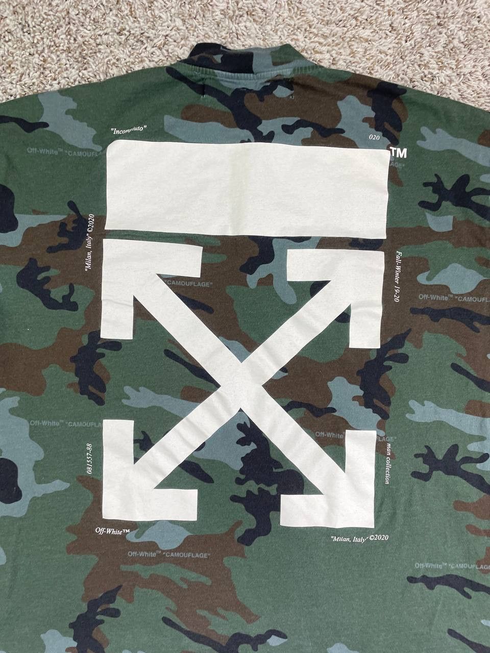 Off-White Off-White Long Sleeve Zip Mock Neck Tee Blue Camo Size US M / EU 48-50 / 2 - 14 Thumbnail