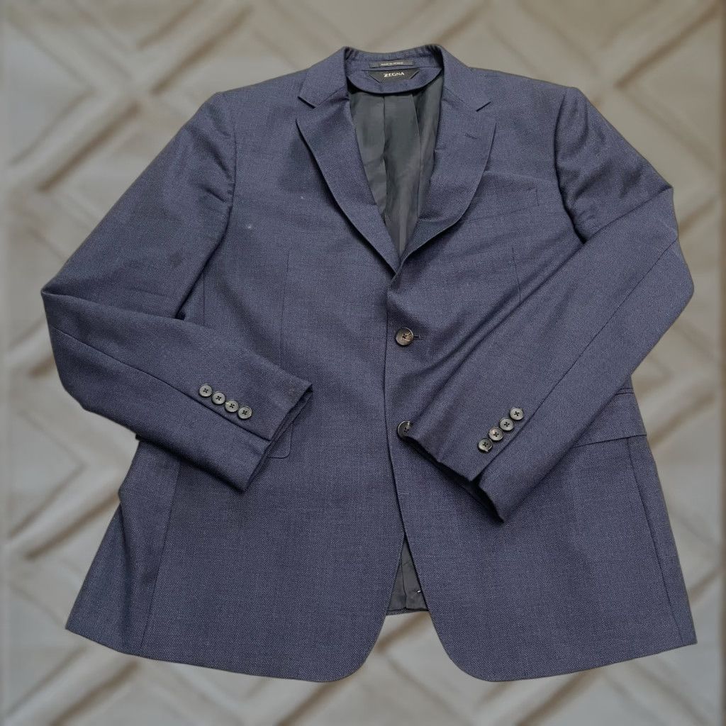 Ermenegildo Zegna Zegna Blazer Mens 8-52C Navy Blue Italy Style Sport Coat Formal Size 42R - 1 Thumbnail