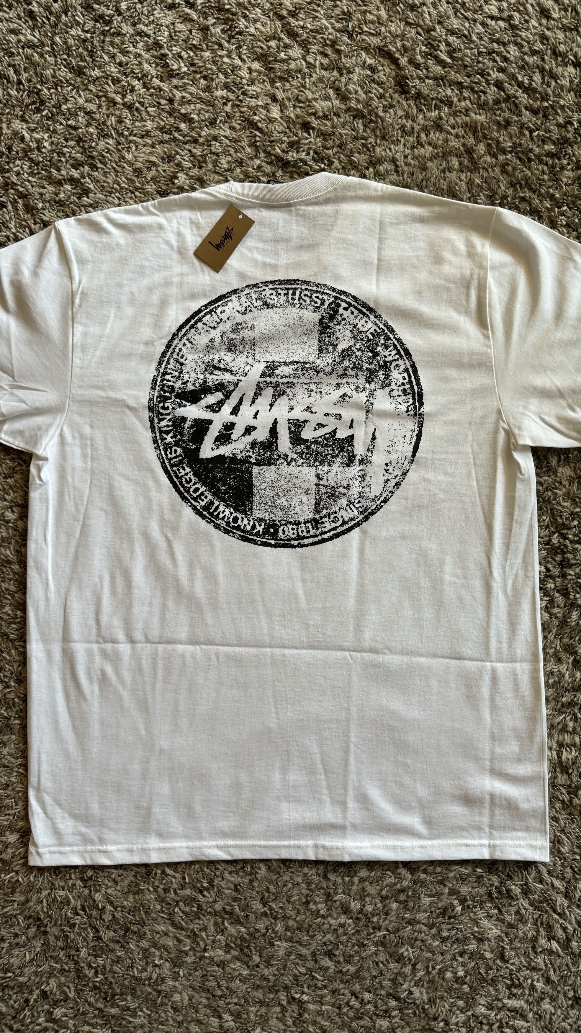 Streetwear × Stussy **RARE** STUSSY ITP FLOWER PEACE WHITE