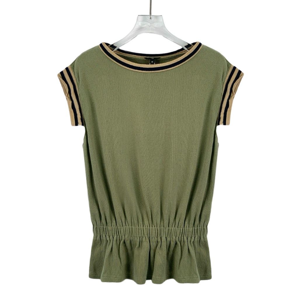 Chanel Chanel Green Logo Badge Cotton Knit Sweatshirt Size XS / US 0-2 / IT 36-38 - 1 Thumbnail