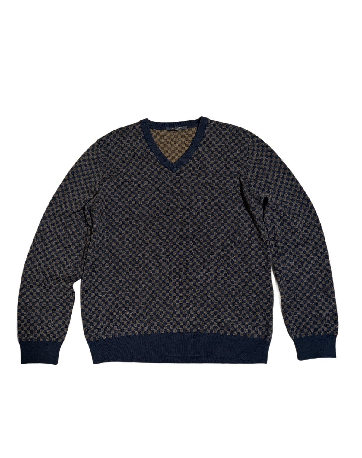 Louis Vuitton 🔥Louis Vuitton Damier V Neck Sweater/LV Monogram Sweater Size US L / EU 52-54 / 3 - 1 Thumbnail