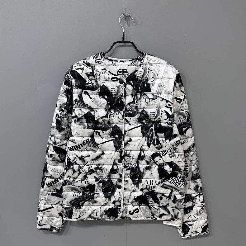 Balenciaga Balenciaga size 36 Newspaper printed silk cotton-padded ja Size US XS / EU 42 / 0 - 1 Thumbnail