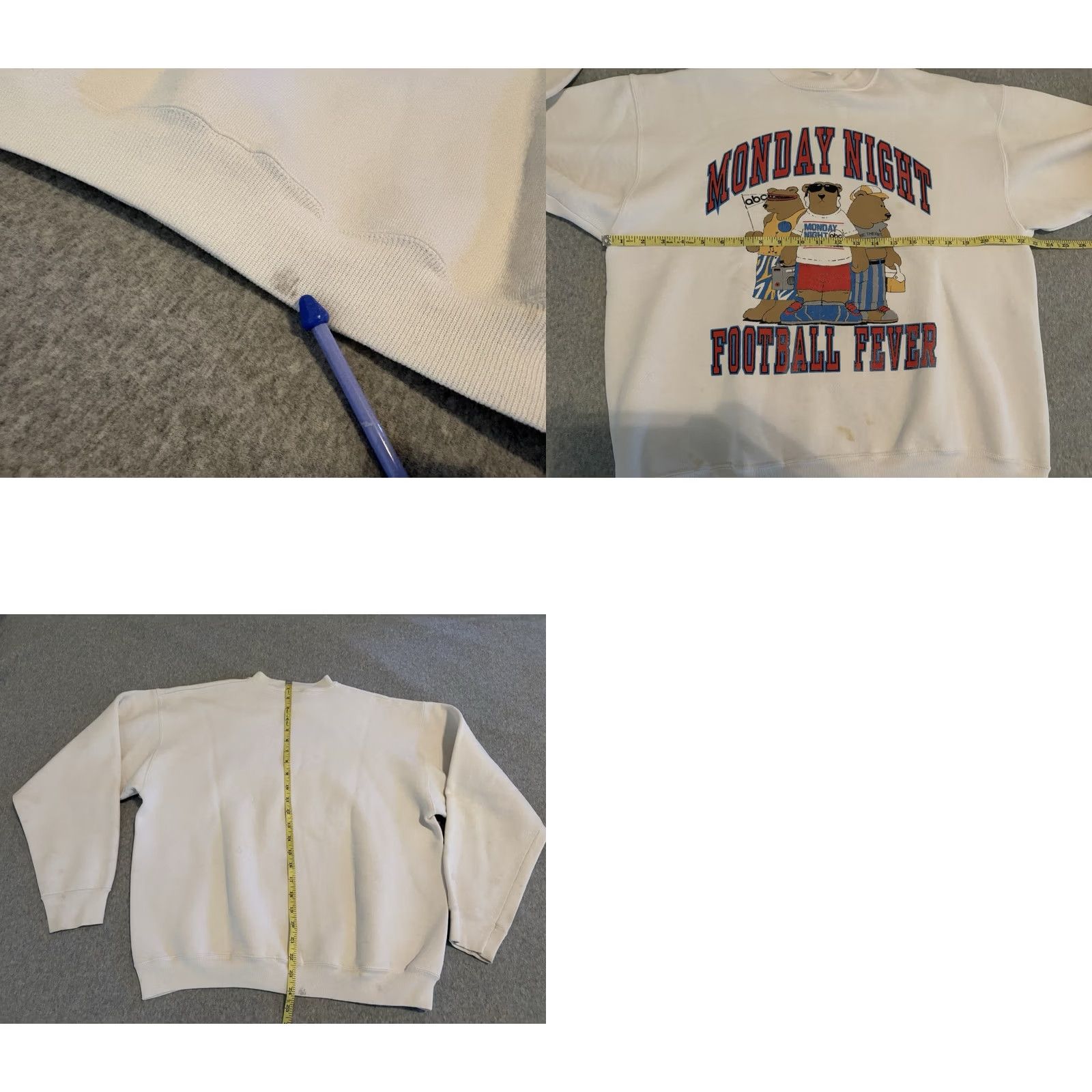 Vintage VINTAGE ABC Monday Night Football Fever Pullover Sweater L Mens White 90s Sports USA Girardin Size US L / EU 52-54 / 3 - 8 Thumbnail