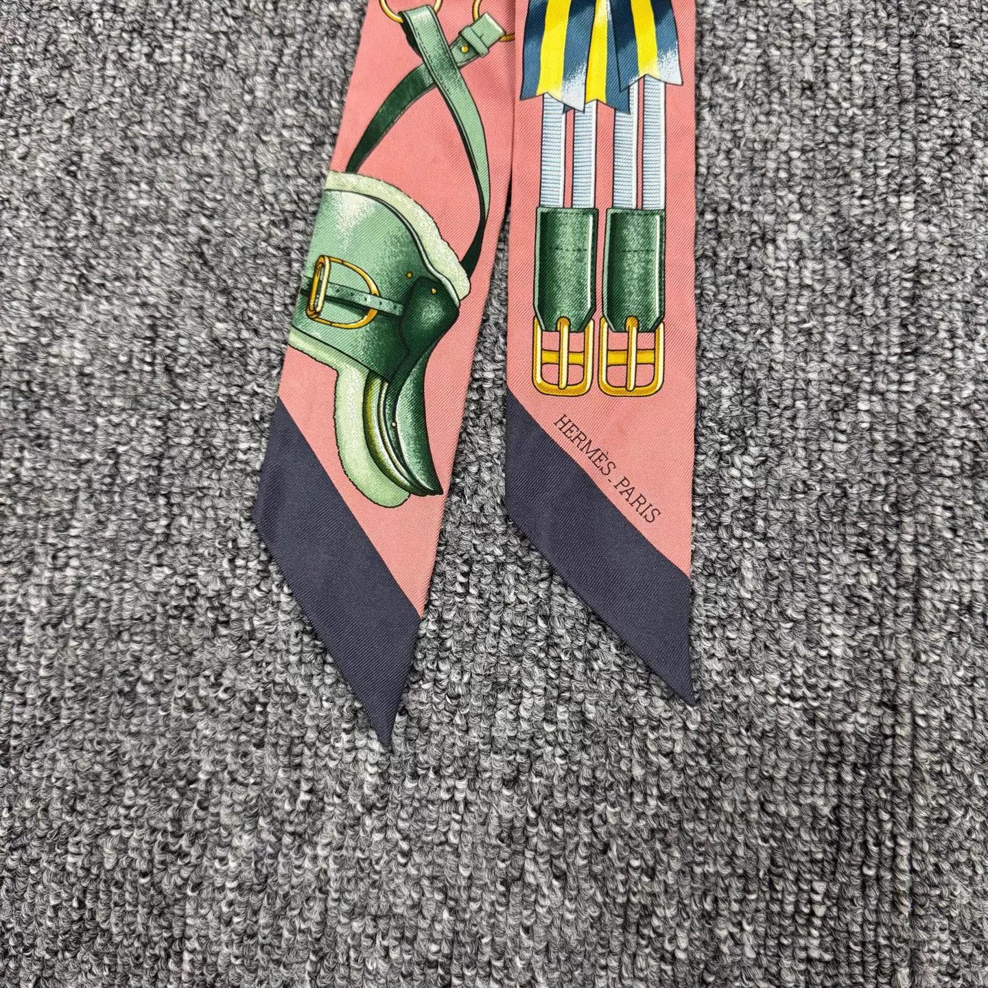 Hermes Hermes Pink Equestrian Twilly Scarf 99 New Size ONE SIZE - 3 Thumbnail