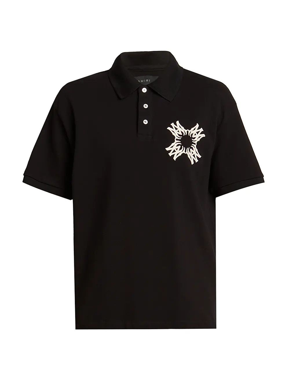 Amiri os11x0326 Ma Quad Cotton Polo Shirt in Black Size US M / EU 48-50 / 2 - 1 Thumbnail