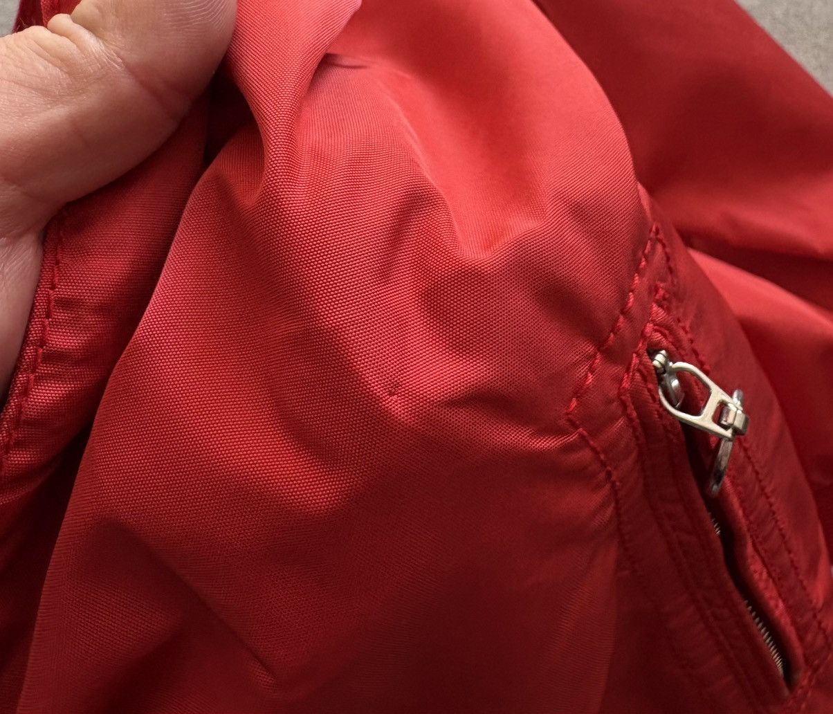 Moncler Moncler Red Nylon Varsity Bomber Jacket Snap Button Up sz 0 Size XS / US 0-2 / IT 36-38 - 22 Thumbnail