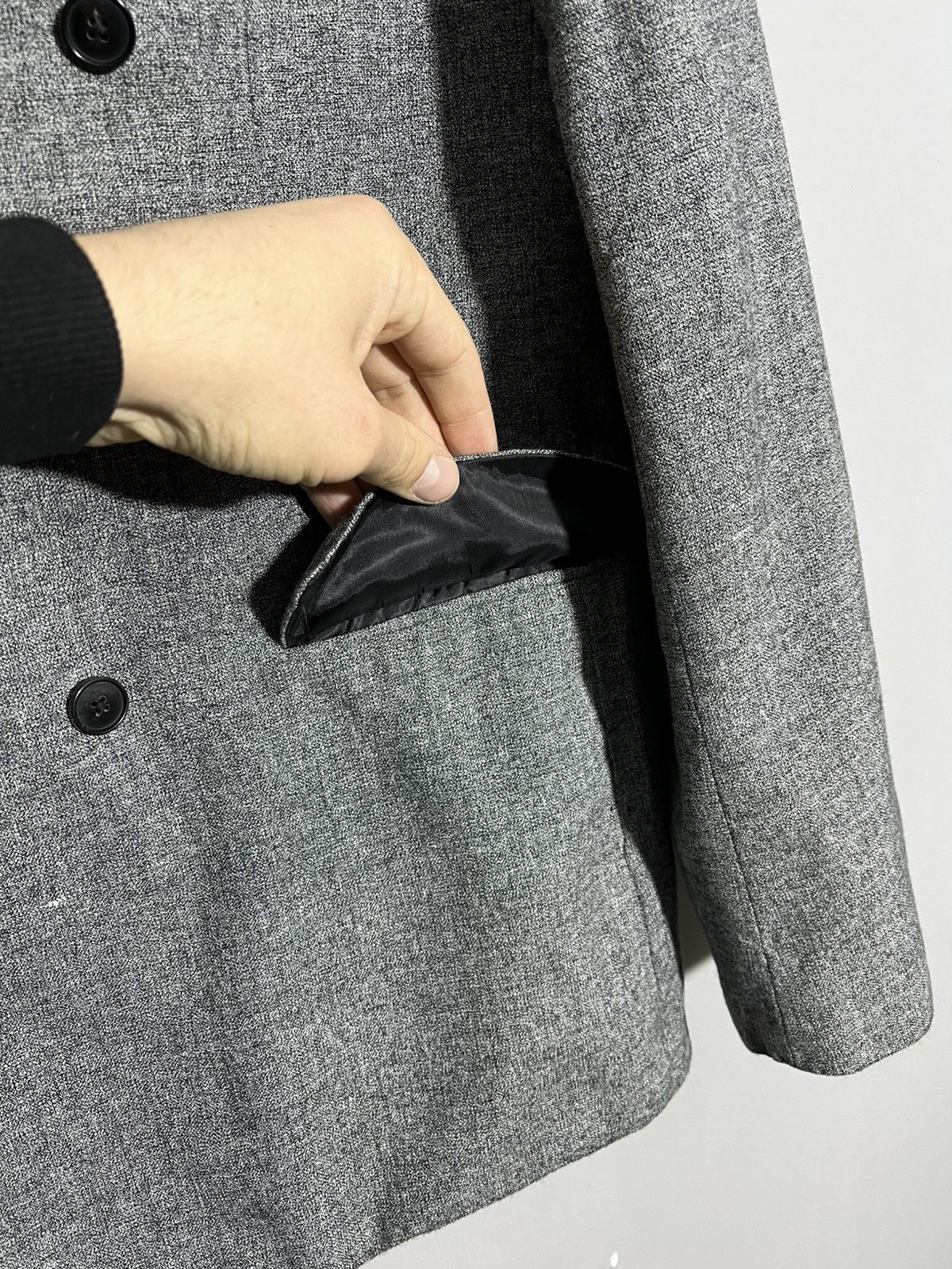 Reiss Reiss Gray Double-Breasted Blazer Jacket Size US M / EU 48-50 / 2 - 4 Thumbnail
