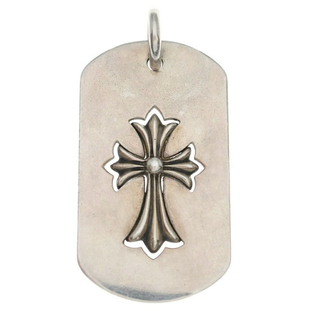 Chrome Hearts Chrome Hearts Dog Tag Large Tiny Cross Cutout CH Necklace Pendant Size ONE SIZE - 1 Thumbnail