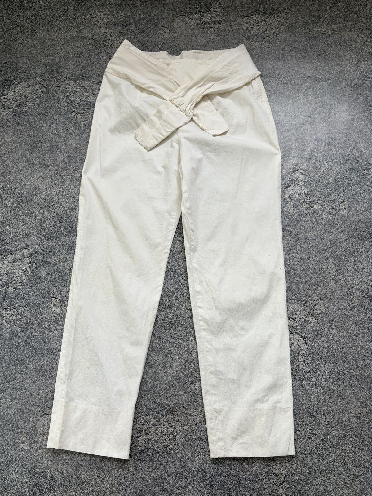 Jil Sander Jil Sander Tie Waist Wrap Trousers White IT 42 Size 28" / US 6 / IT 42 - 1 Thumbnail