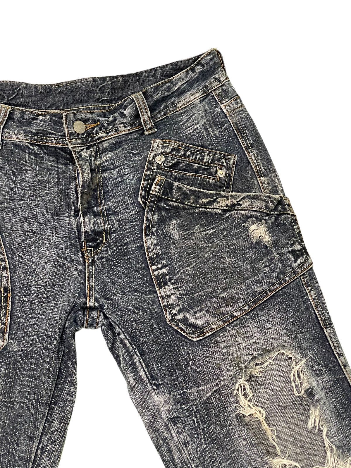 Japanese Brand Painted Jeans Solberry Faded Distress Regular 8🟦3 Size US 33 - 9 Thumbnail