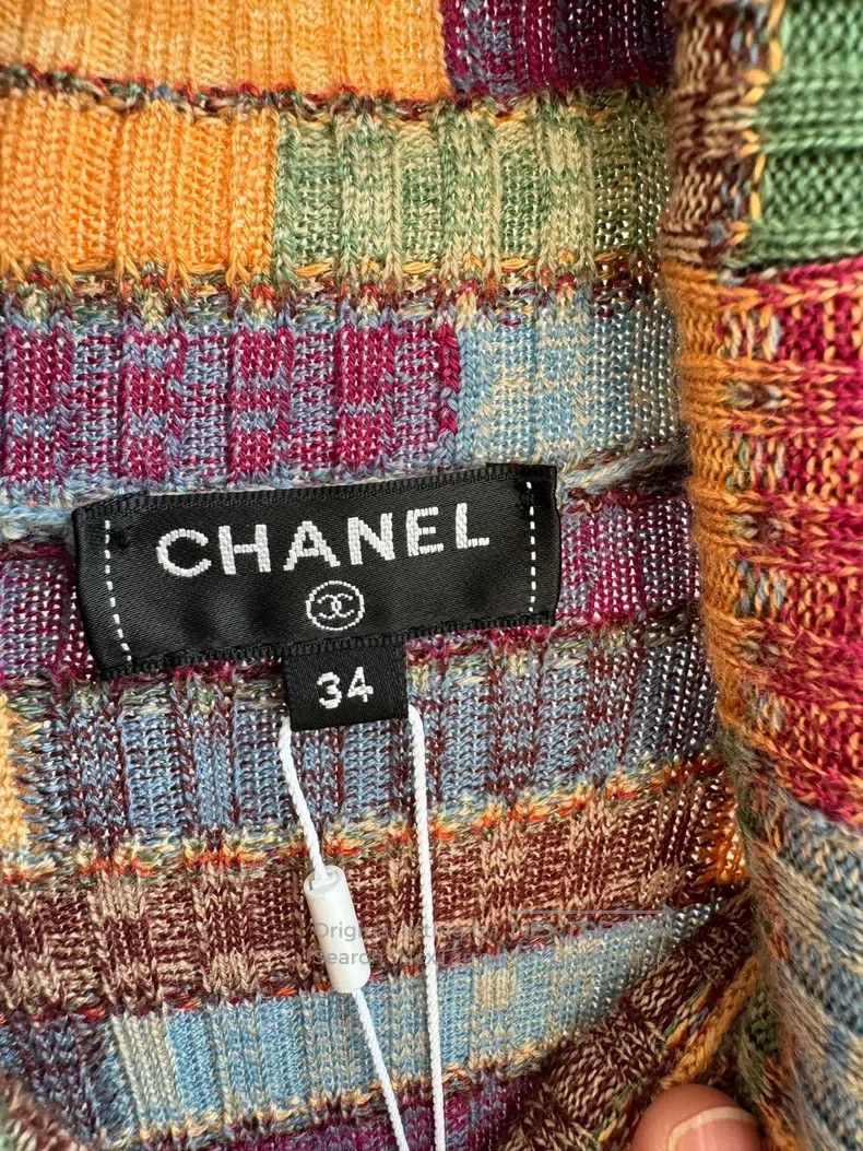 Chanel Chanel Hamburg Series Cashmere Mosaic Colour Striped Knitt Size XXS / US 00 / IT 34 - 6 Thumbnail