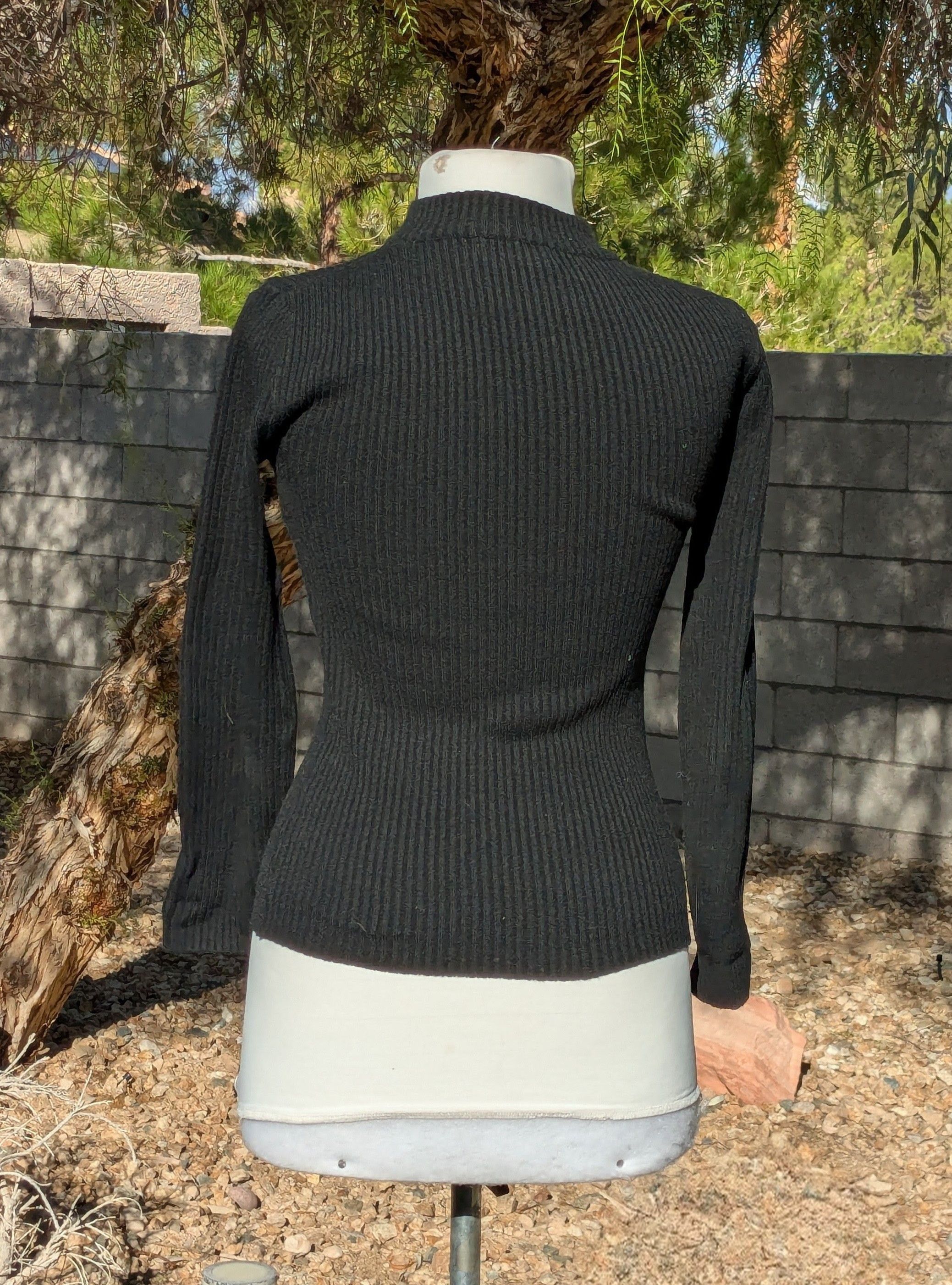 Other VTG 1970's Acrylic Classic Ribbed Stretch L/S Pullover Top Size M / US 6-8 / IT 42-44 - 4 Thumbnail