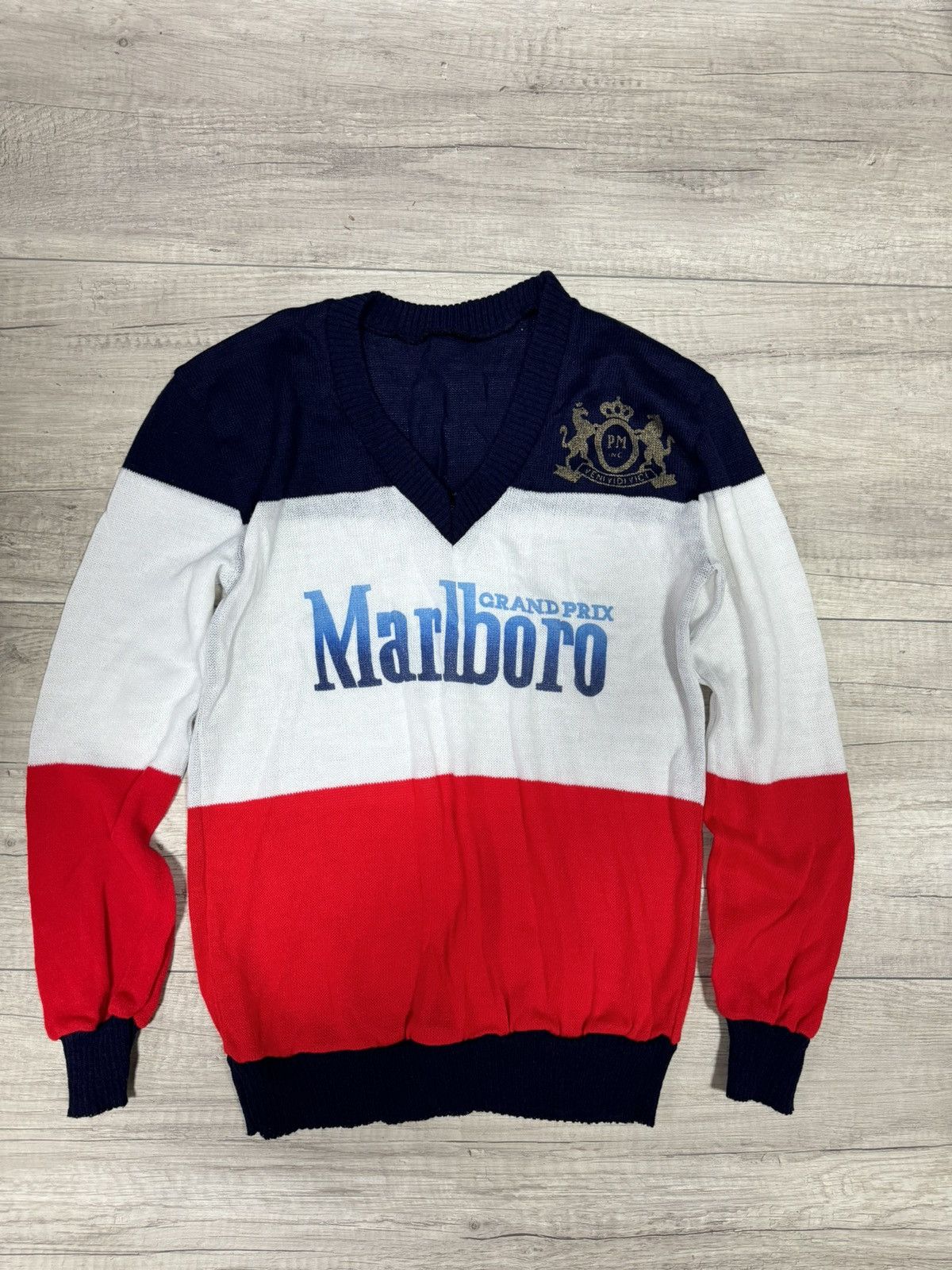 Marlboro Vintage Marlboro Grand Prix Racing Knit Sweater 90s Formula1 Size US M / EU 48-50 / 2 - 1 Thumbnail