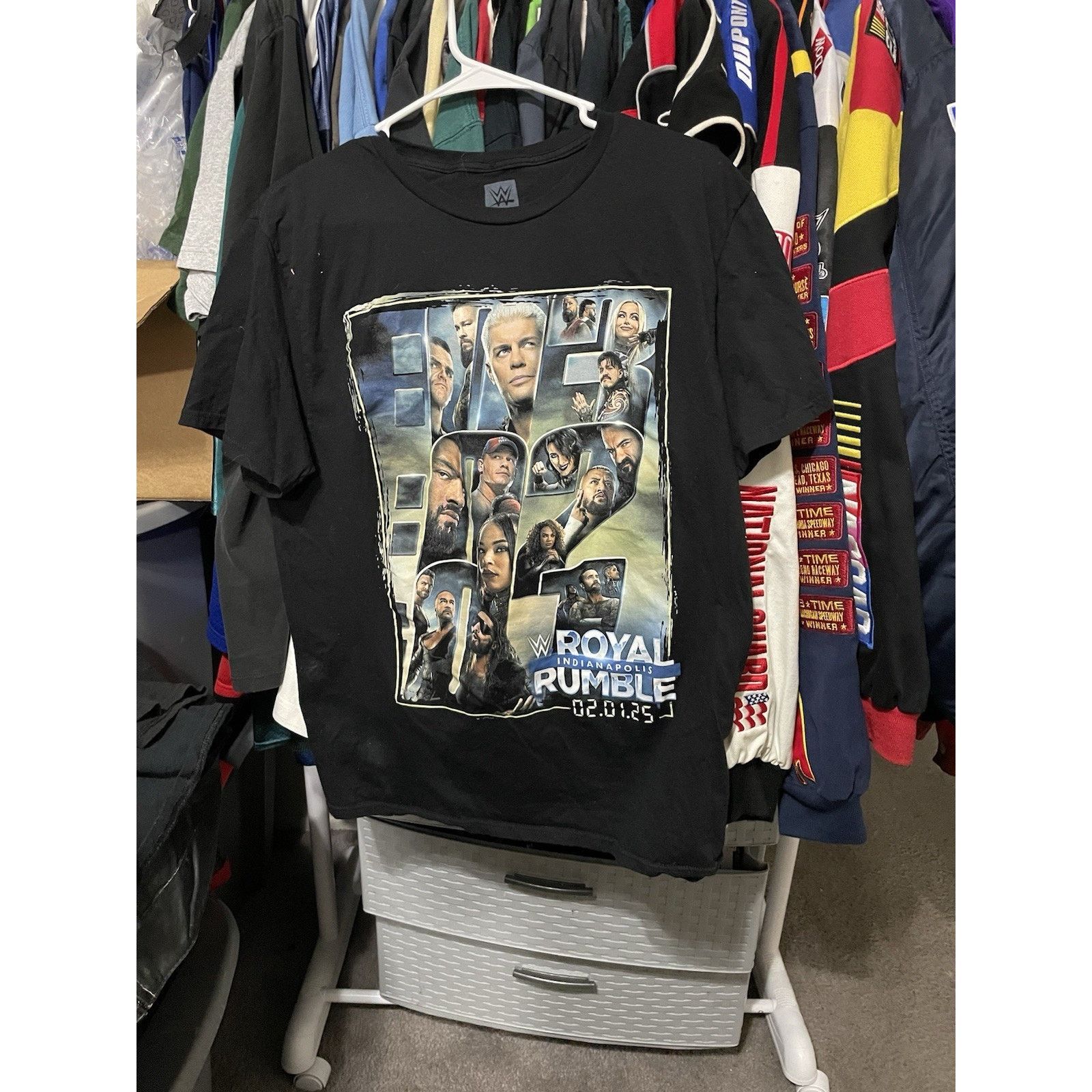 WWE Size L- WWE Royal Rumble Indianapolis Black T-Shirt 2.01.25 Size US L / EU 52-54 / 3 - 1 Thumbnail