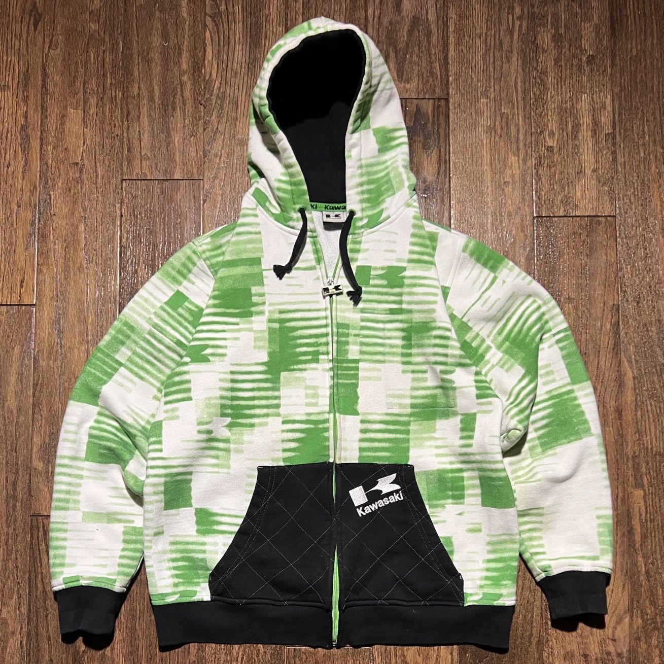 Vintage y2k kawasaki zip-up hoodie Size US L / EU 52-54 / 3 - 1 Thumbnail