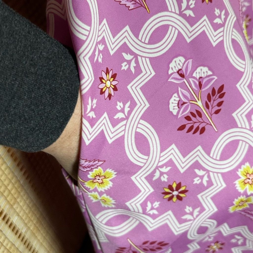Ann Taylor Ann Taylor Lilac with Floral & Tile Print A-line Dress Size L / US 10 / IT 46 - 6 Thumbnail