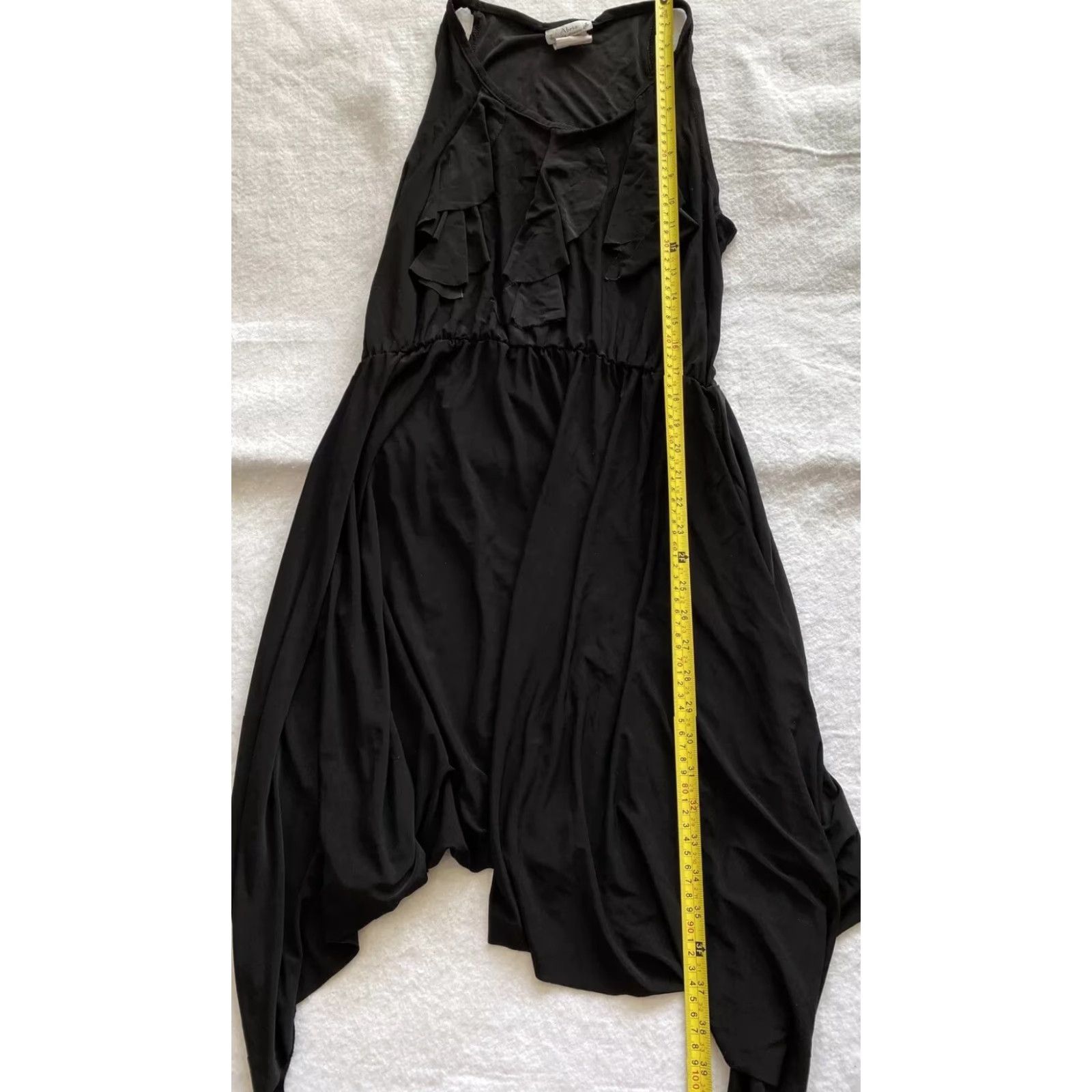 Vintage Abria Sleeveless Dress Black Midi L Women V-Neck Strappy Sleeve Pullover Elastic Waist Casual / 18-33 Regular Size L / US 10 / IT 46 - 5 Thumbnail