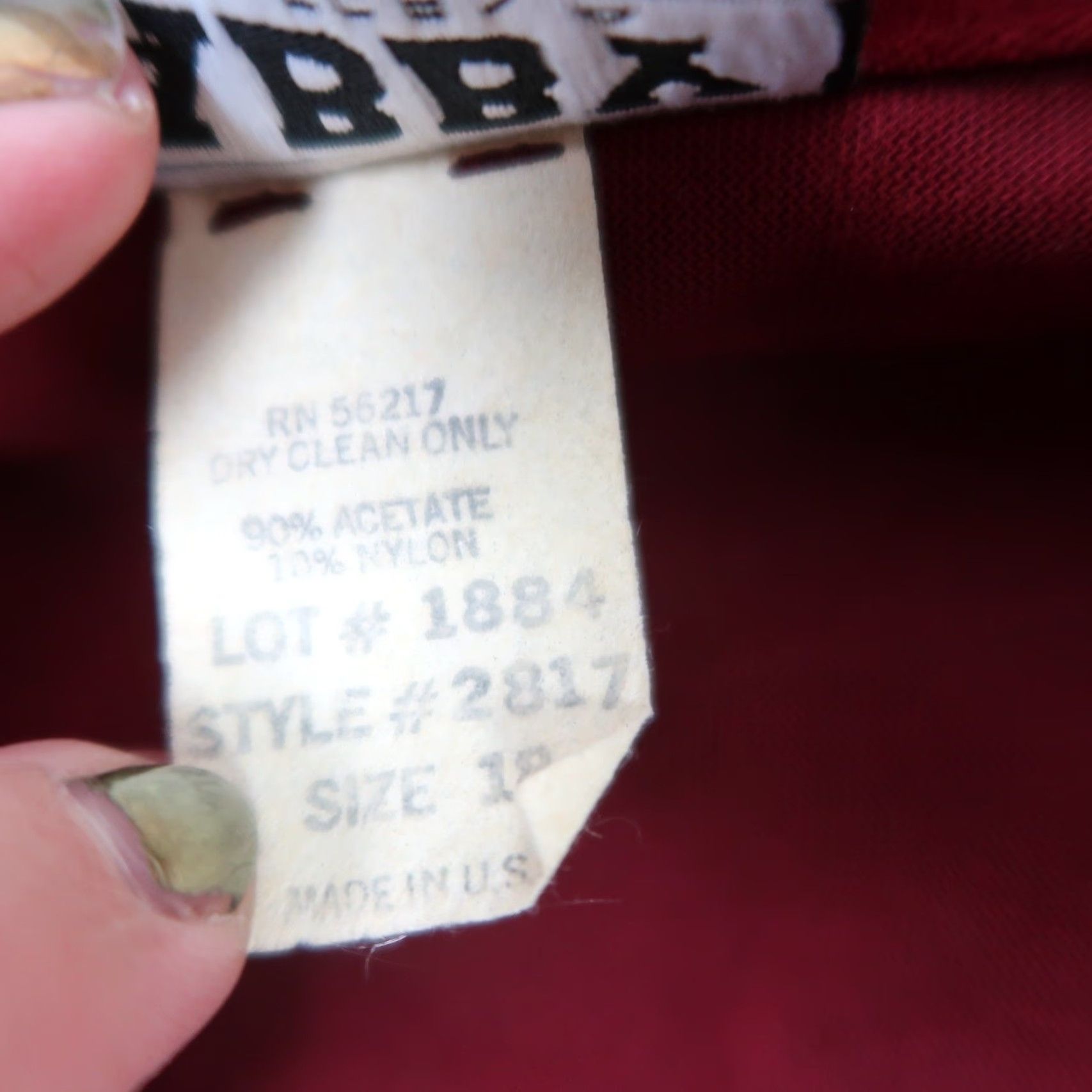 Velour VINTAGE 80s Tabby burgundy velour velvet midi party dress 18 Size XXL / US 16-18 / IT 52-54 - 6 Thumbnail