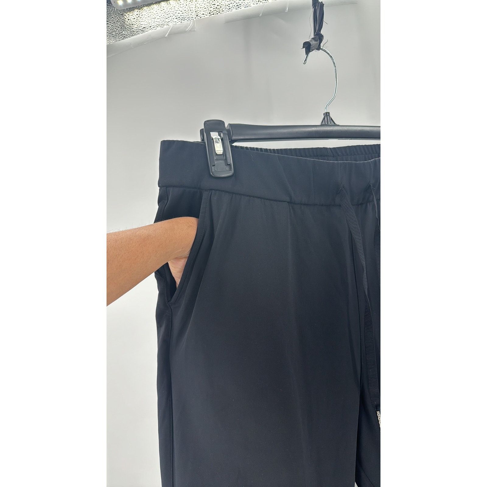 Sage SAGE black nylon blend yoga pants pockets drawstring waist Size 30" / US 8 / IT 44 - 4 Thumbnail