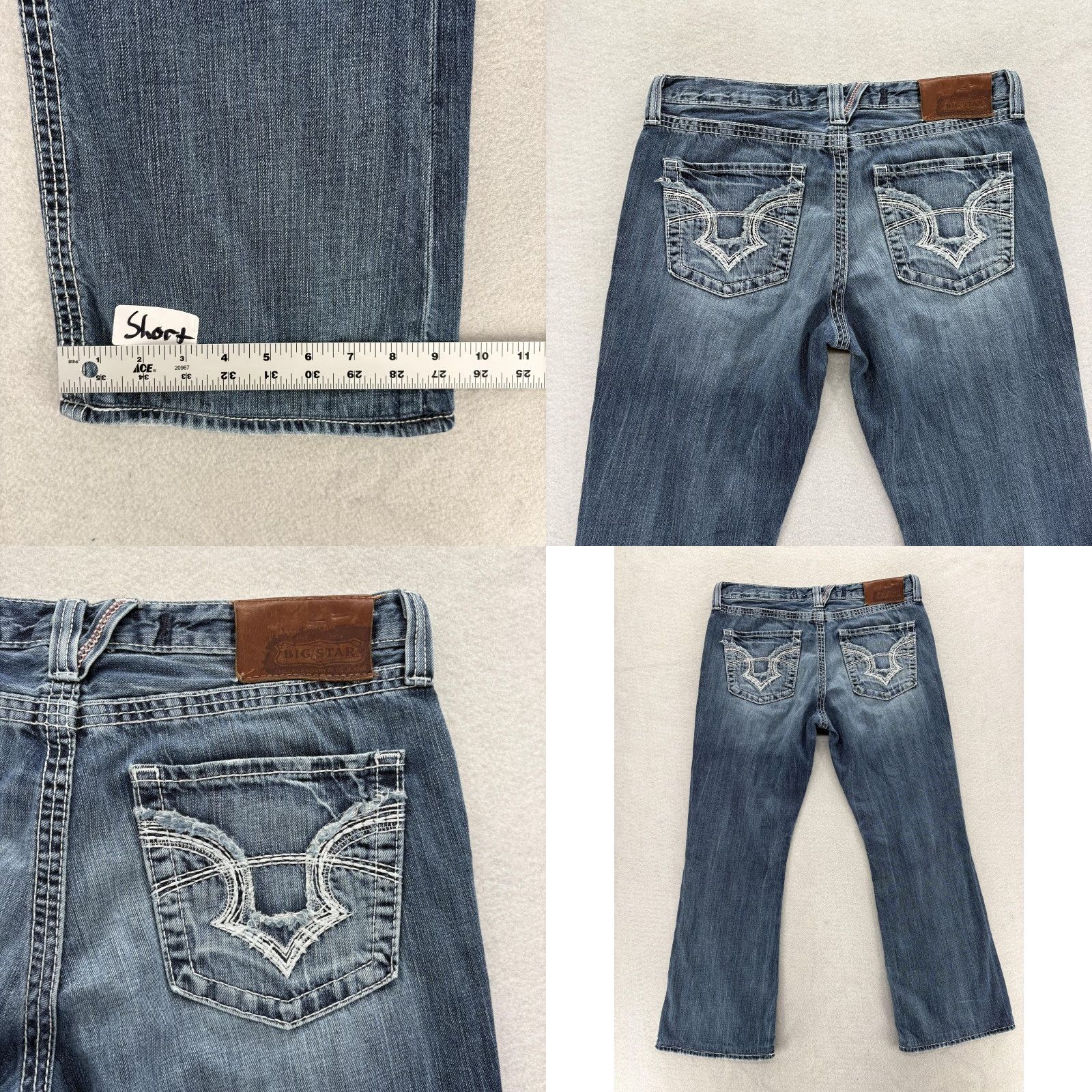 Vintage BIG STAR Jeans Mens 34x28 Medium Blue Orion Slim Boot Distressed Denim Buckle Shirt? Size US 34 / EU 50 - 9 Thumbnail