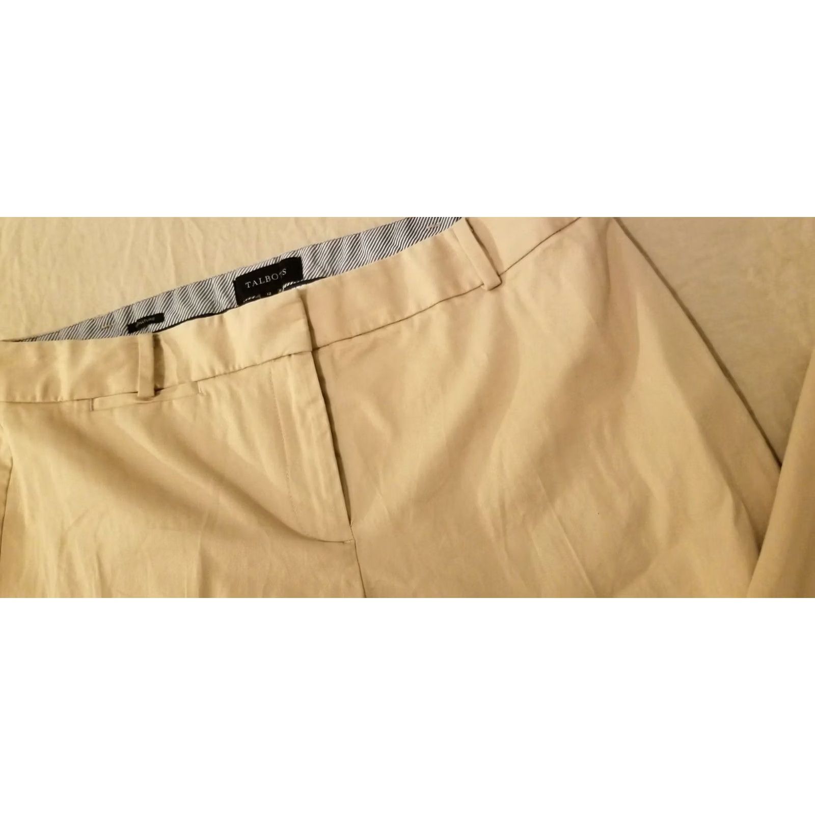 Talbots Talbots Khaki Dress Pants 12 Cotton Slack Trouser Womens Beige Size 34" / US 12 / IT 48 - 4 Thumbnail