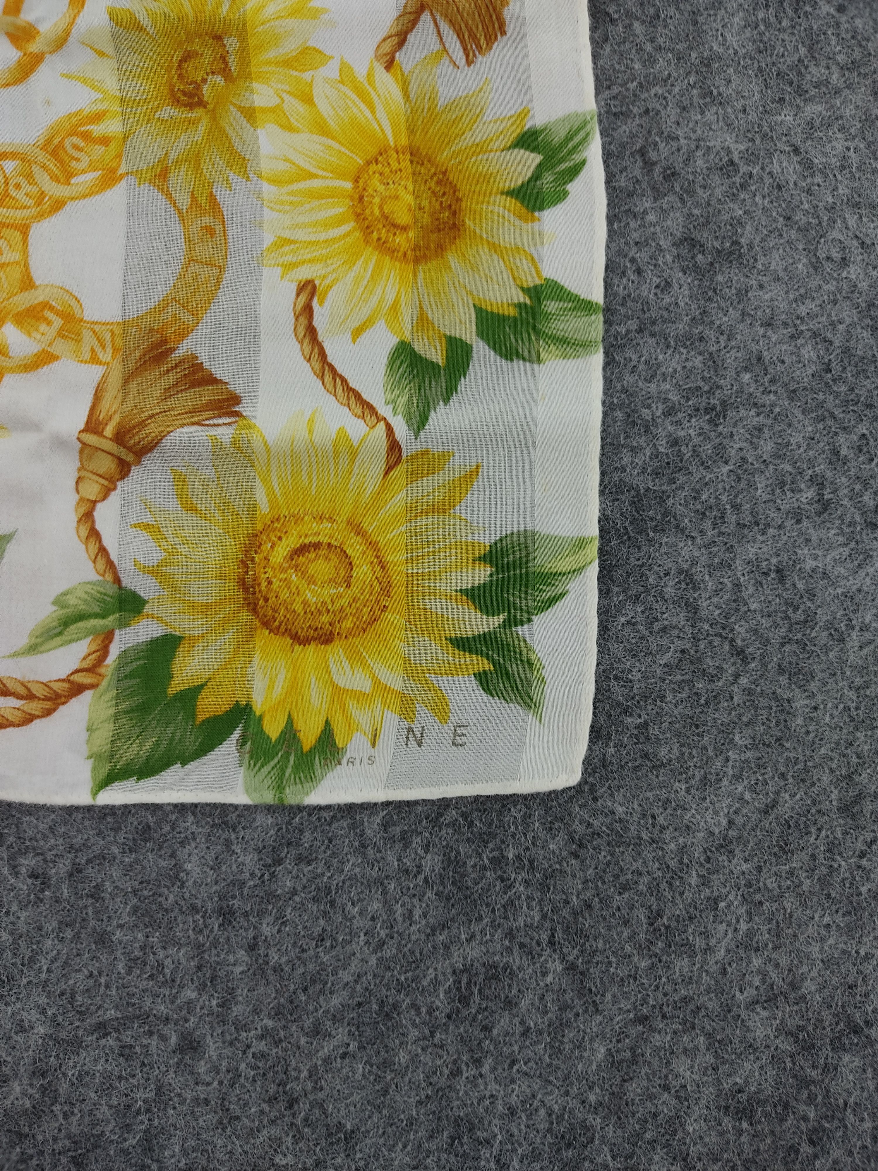 Celine Vintage Celine Sunflower & Chain Cotton Handkerchief Size ONE SIZE - 3 Thumbnail