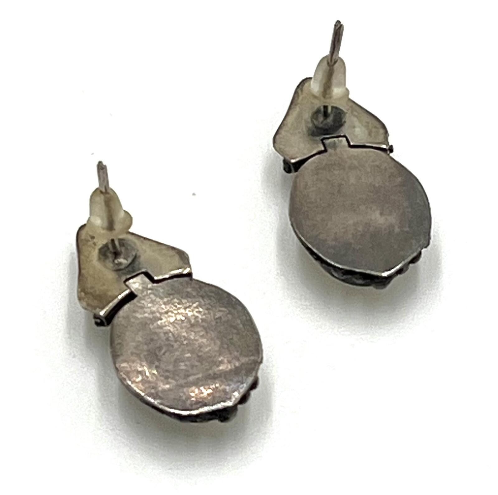 Other Vintage Sterling Silver Native Style Hinged Drop Earrings Size ONE SIZE - 4 Thumbnail