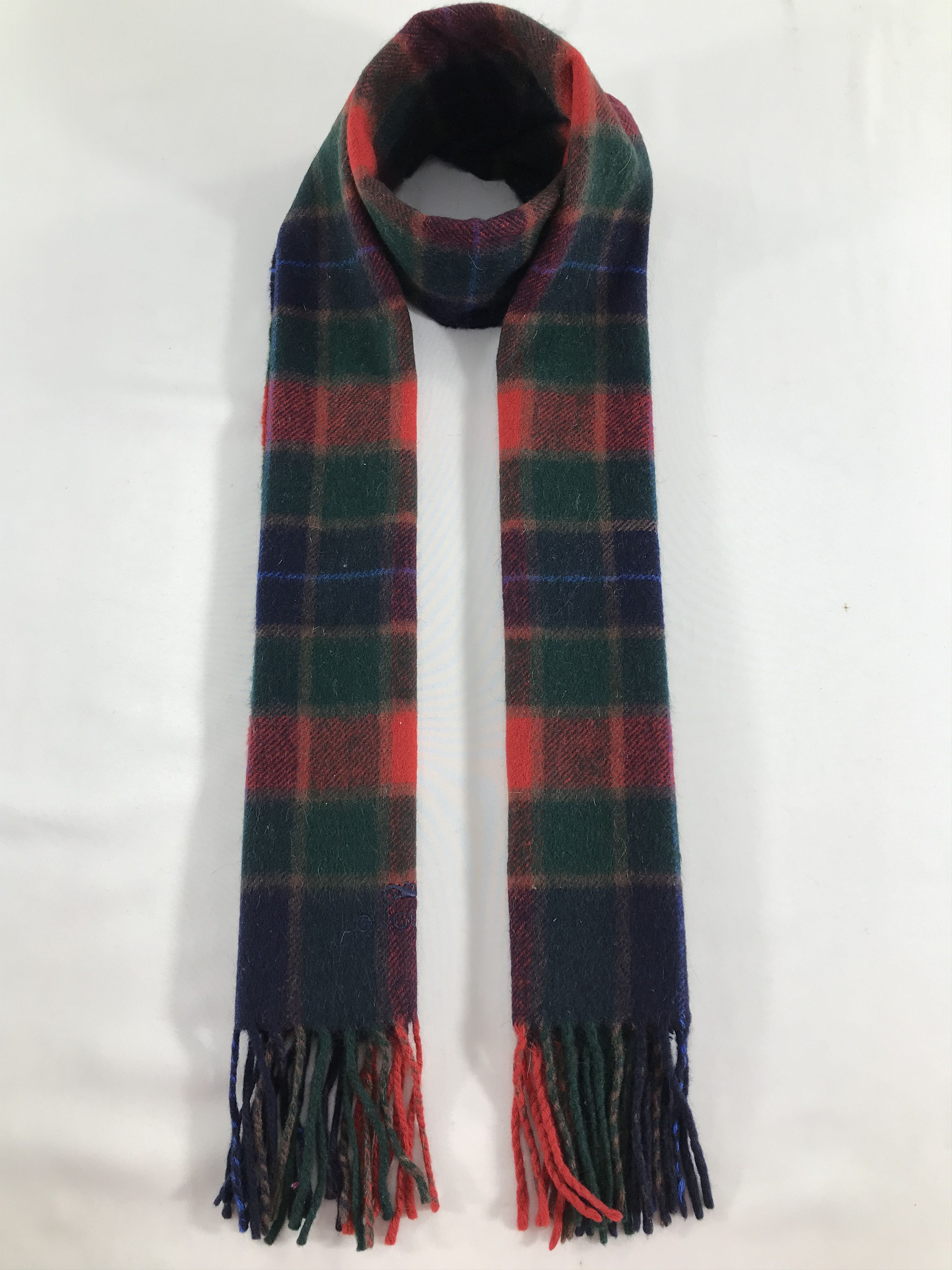 Longchamp Longchamp Tartan Cashmere Scarf Muffler V475 Size ONE SIZE - 1 Thumbnail