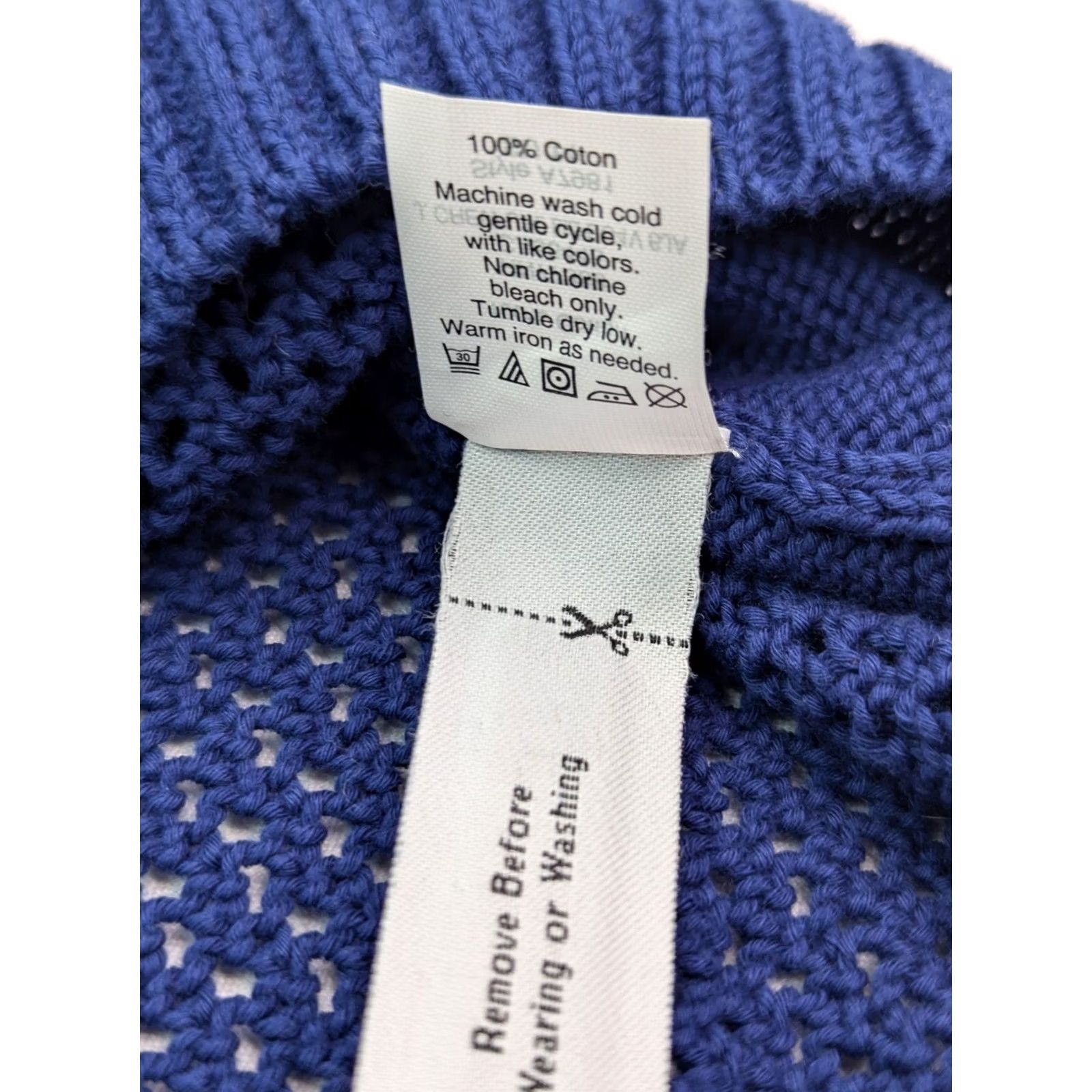 J.Crew J. Crew Sweater Navy Blue Cable-Knit Pullover Crew Neck 3/4 Sleeve 100% Cotton Women L Size L / US 10 / IT 46 - 5 Thumbnail
