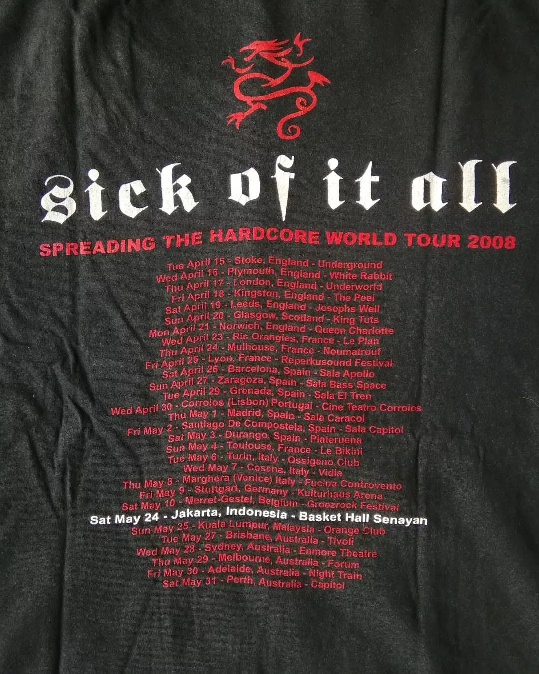 Band Tees × Vintage Vintage Sick of it All Tour 2008 Y2K Hardcore Punk Band Tees Size US L / EU 52-54 / 3 - 4 Thumbnail