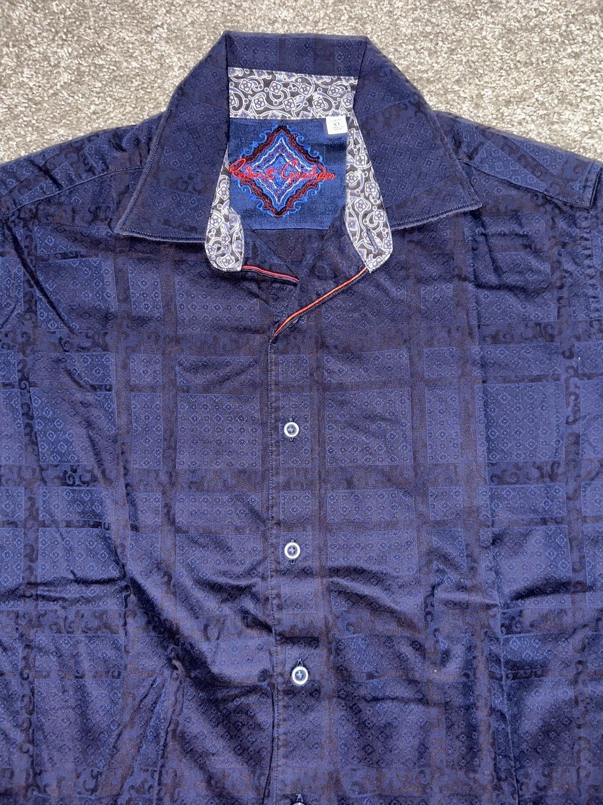 Robert Graham Robert Graham Blue Checkered Print Flip Cuff Button Up Shirt Size US XL / EU 56 / 4 - 3 Thumbnail