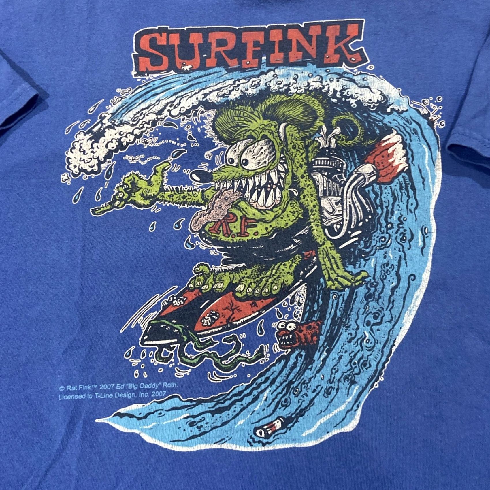 Vintage VINTAGE Rat Fink Shirt Men 2XL Blue Graphic Print Tee 2XL Adult T-Shirt Cars Art Size US XXL / EU 58 / 5 - 3 Thumbnail
