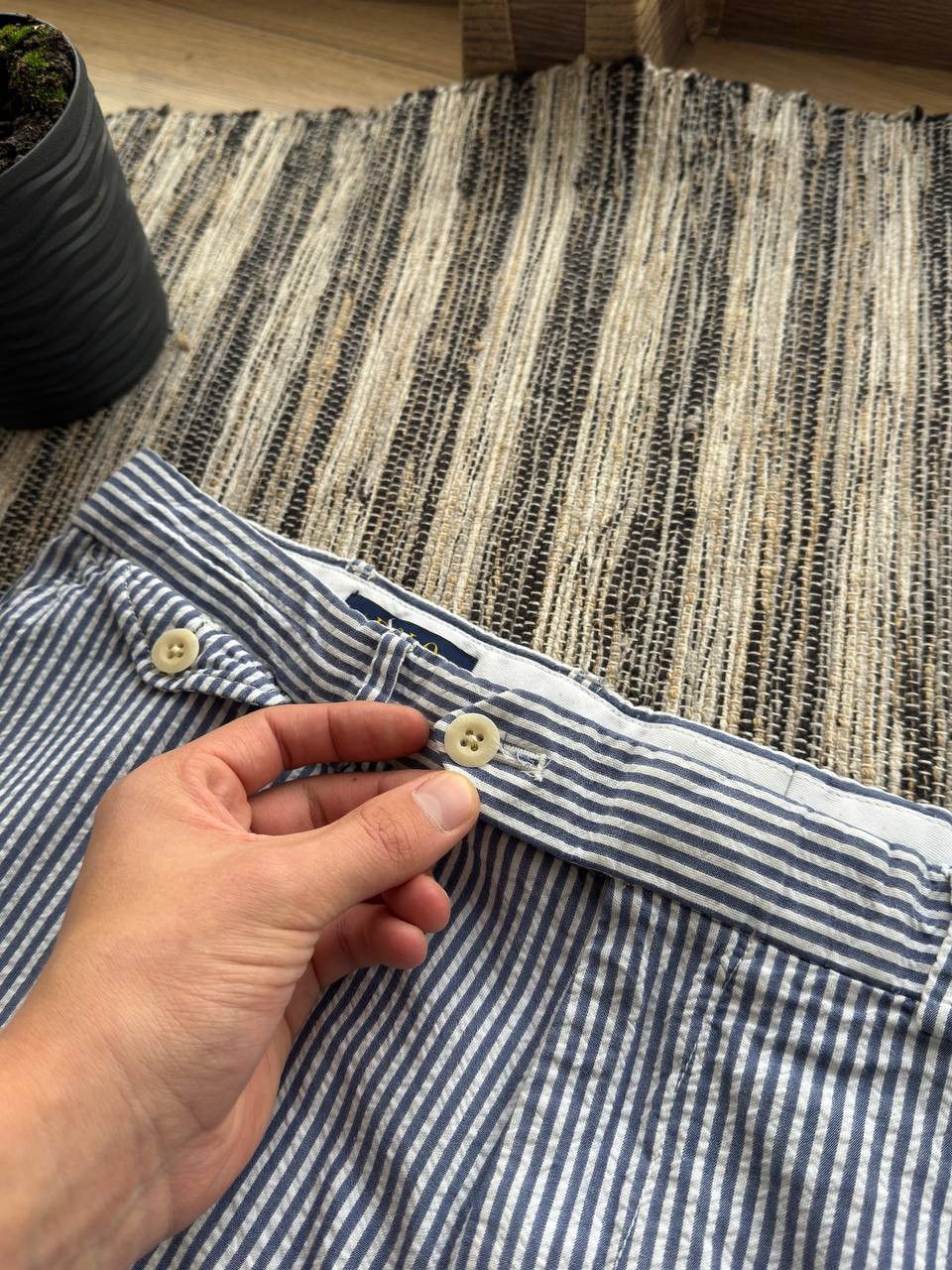 Polo Ralph Lauren POLO RALPH LAUREN NAVY BLUE STRIPED SHORTS OLD MONEY SUMMER Size US 36 / EU 52 - 4 Thumbnail