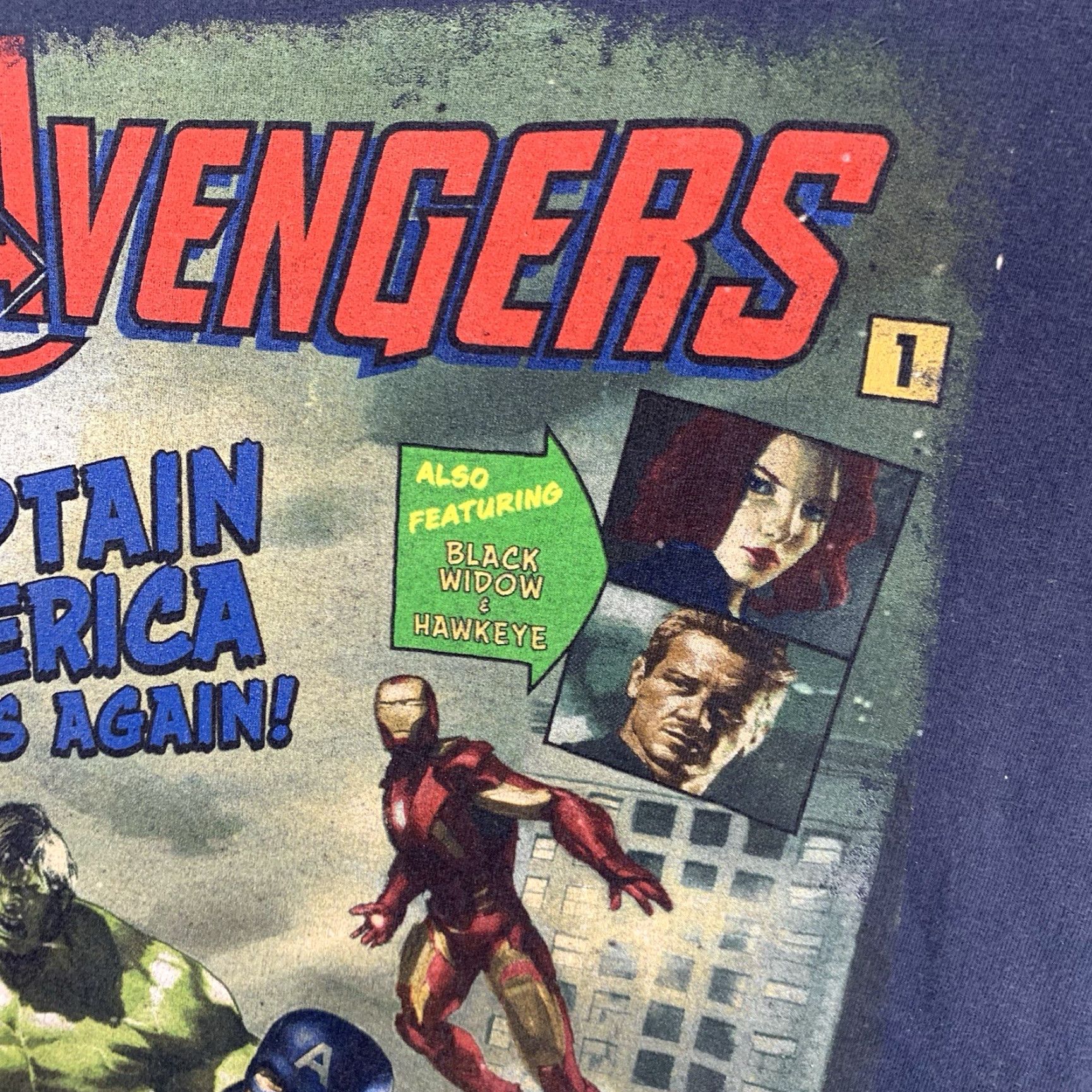 Vintage Marvel Infinity Saga T-Shirt Men 2XL Blue Graphic Print Captain America Hulk Avengers Comics Movie Mens Size US XXL / EU 58 / 5 - 5 Thumbnail