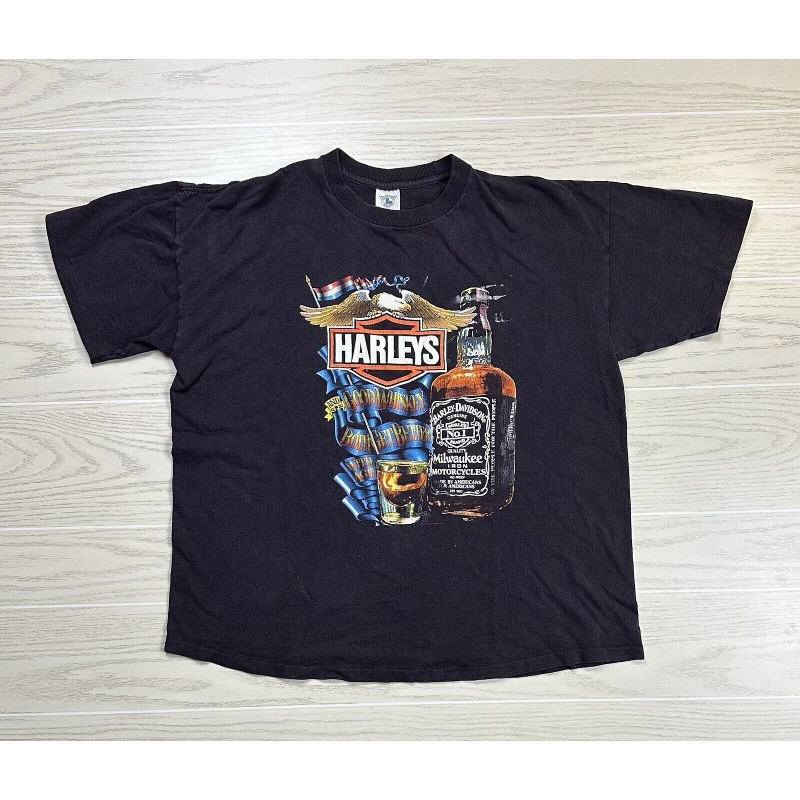 Harley Davidson × Vintage Vintage 1987 Harley Davidson Jack Daniel Shirt Size US XL / EU 56 / 4 - 1 Thumbnail