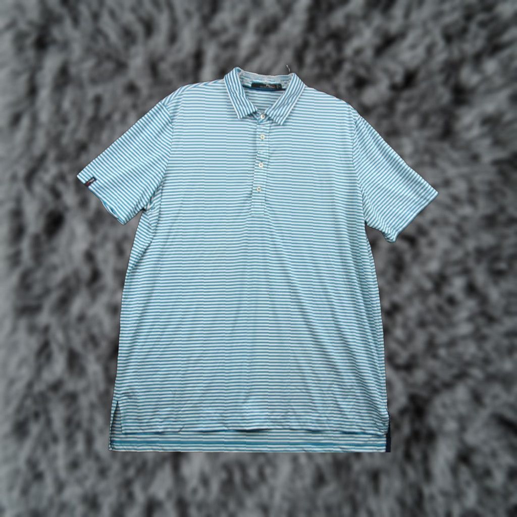 RLX Ralph Lauren VINTAGE RLX Ralph Lauren Polo Shirt XL Blue Stripe Stretch Mens Shirt XL Blue Stripe Polo RLX Ralph Lauren Size US XL / EU 56 / 4 - 1 Thumbnail