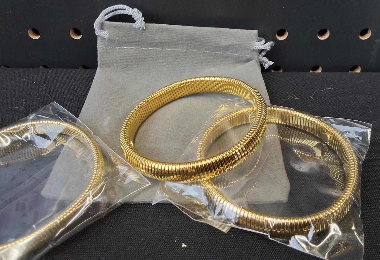 Other Set of 3 Elegant Gold Tone Bracelets for Women - New Size ONE SIZE - 3 Thumbnail