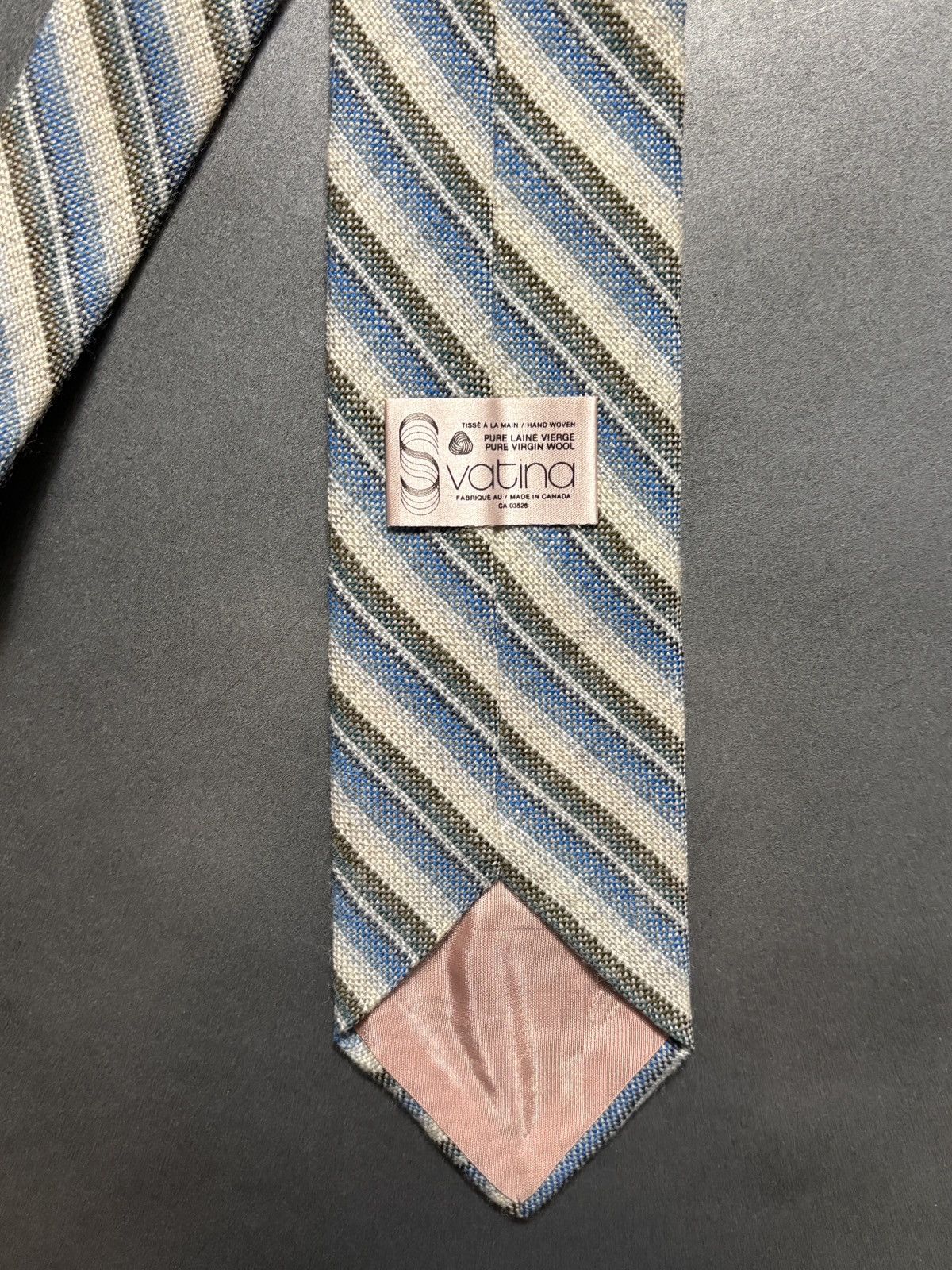 Vintage Vintage Necktie Striped Wool Pattern Stripe Neck Tie 70s 80s Size ONE SIZE - 5 Thumbnail
