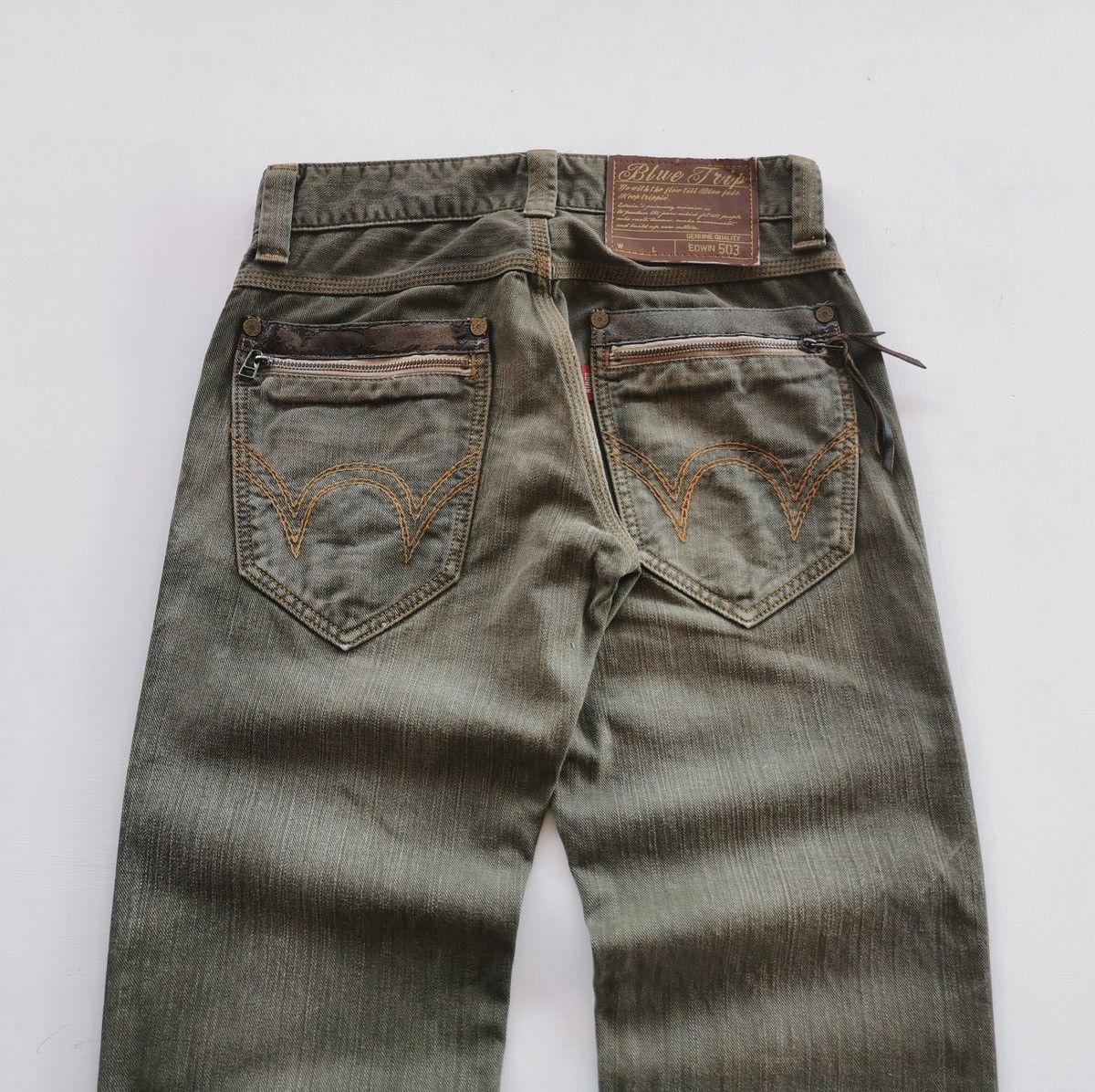 Edwin Edwin 503 Faded Green Denim Jeans Size US 29 - 4 Thumbnail