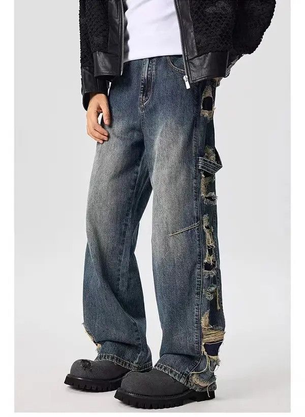 VIBE Vintage street hip-hop washed and distressed ripped jeans Size US 30 / EU 46 - 3 Thumbnail