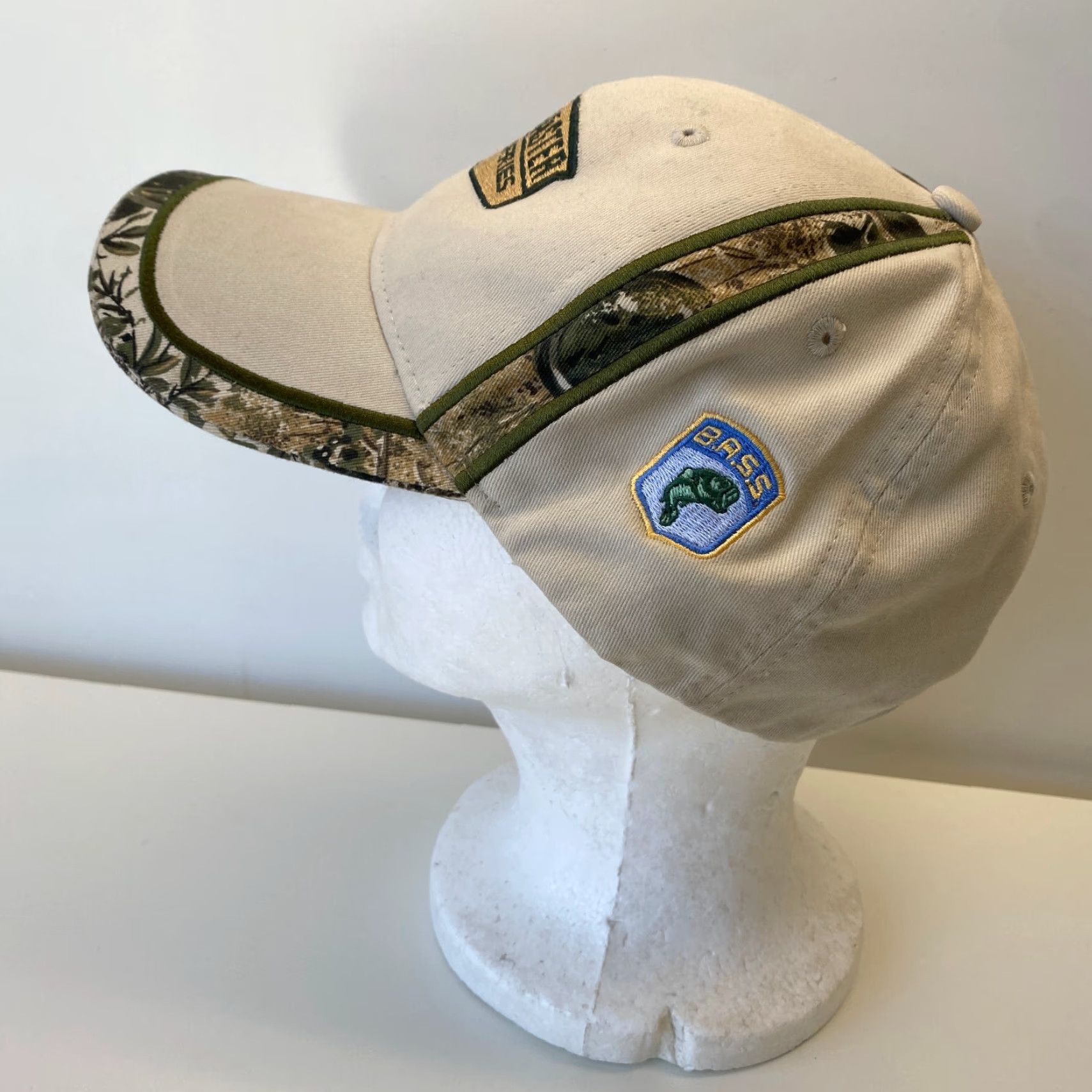 Vintage VINTAGE Game Guard BassMaster Elite Series Dad Hat Beige Camo Strapback Men Adjustable Cotton Baseball Cap Hat Mens Beige Camouflage USA 90s? Size ONE SIZE - 2 Thumbnail