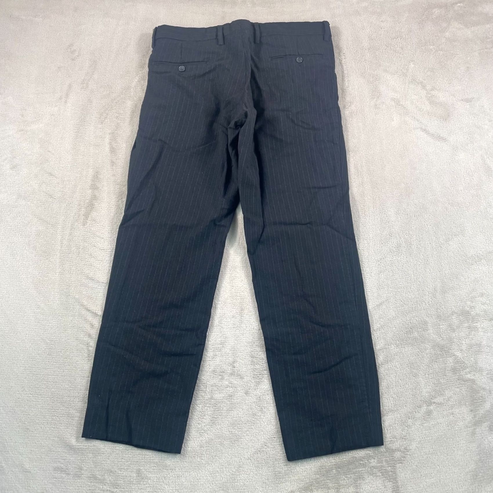 Dolce & Gabbana VINTAGE Dolce&Gabbana Pants Men 34x30 Wool Black Pinstripe Wool Dress Pants Regular Mens Straight Pocket Zipper Button Leather? Size US 34 / EU 50 - 5 Thumbnail