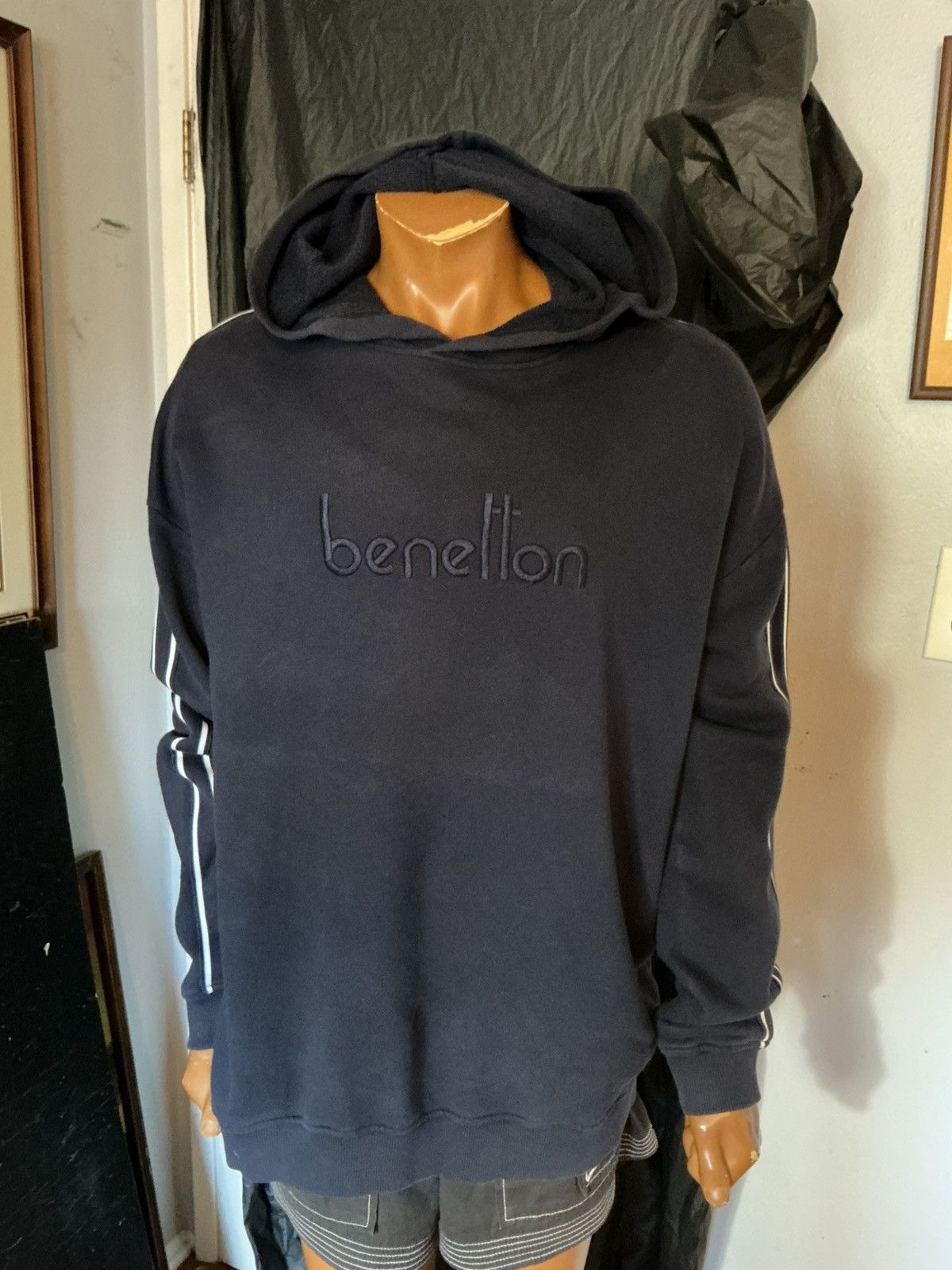 Benetton United Colors Of Benetton Embroidered Striped Hoodie Size US L / EU 52-54 / 3 - 7 Thumbnail