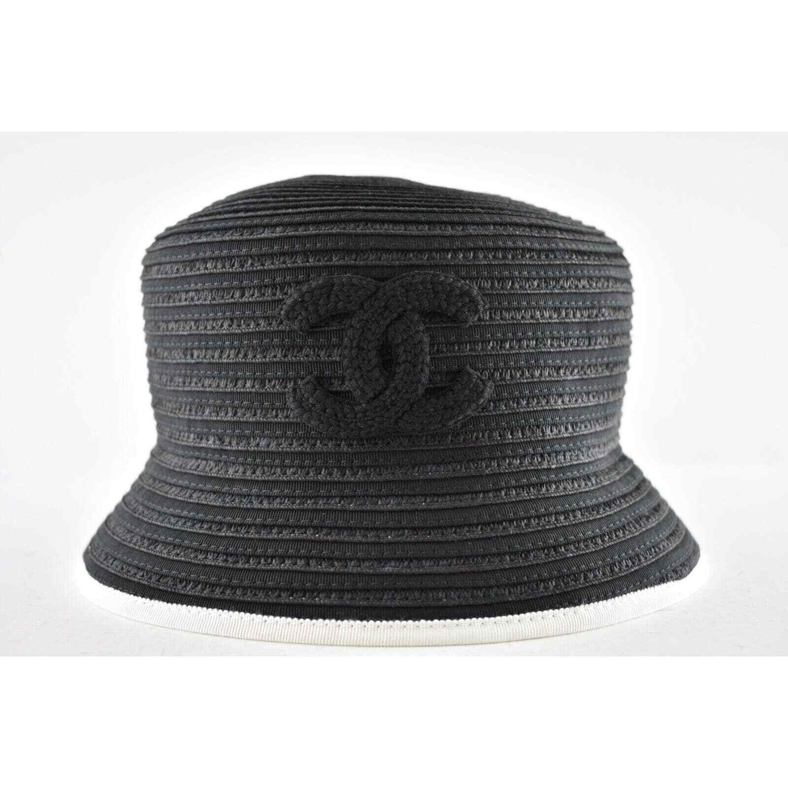 Chanel Chanel Raffia CC Crochet Logo Sun Cloche Bucket Hat Small S Size ONE SIZE - 1 Thumbnail