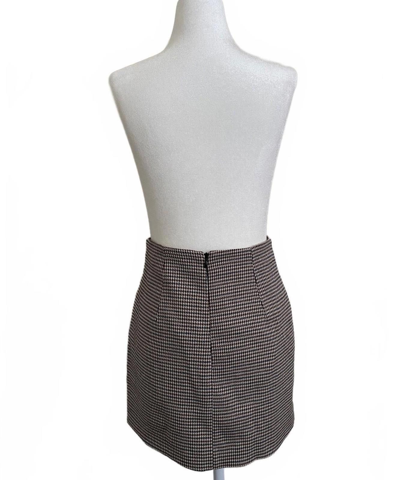 Mango NWT MANGO Mini Skirt in Houndstooth (X-SMALL) Size 26" / US 2 / IT 38 - 3 Thumbnail
