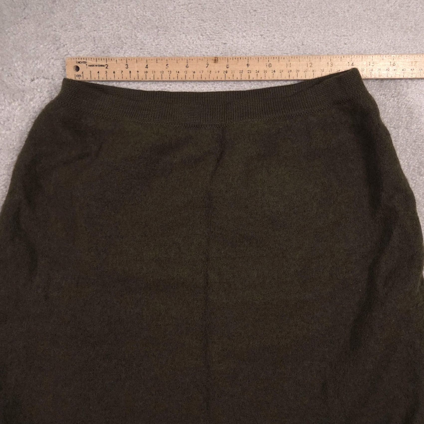 Lands' End Lands' End Skirt Womens 12 Green Wool Knit Pencil Career Office Size 34" / US 12 / IT 48 - 7 Thumbnail