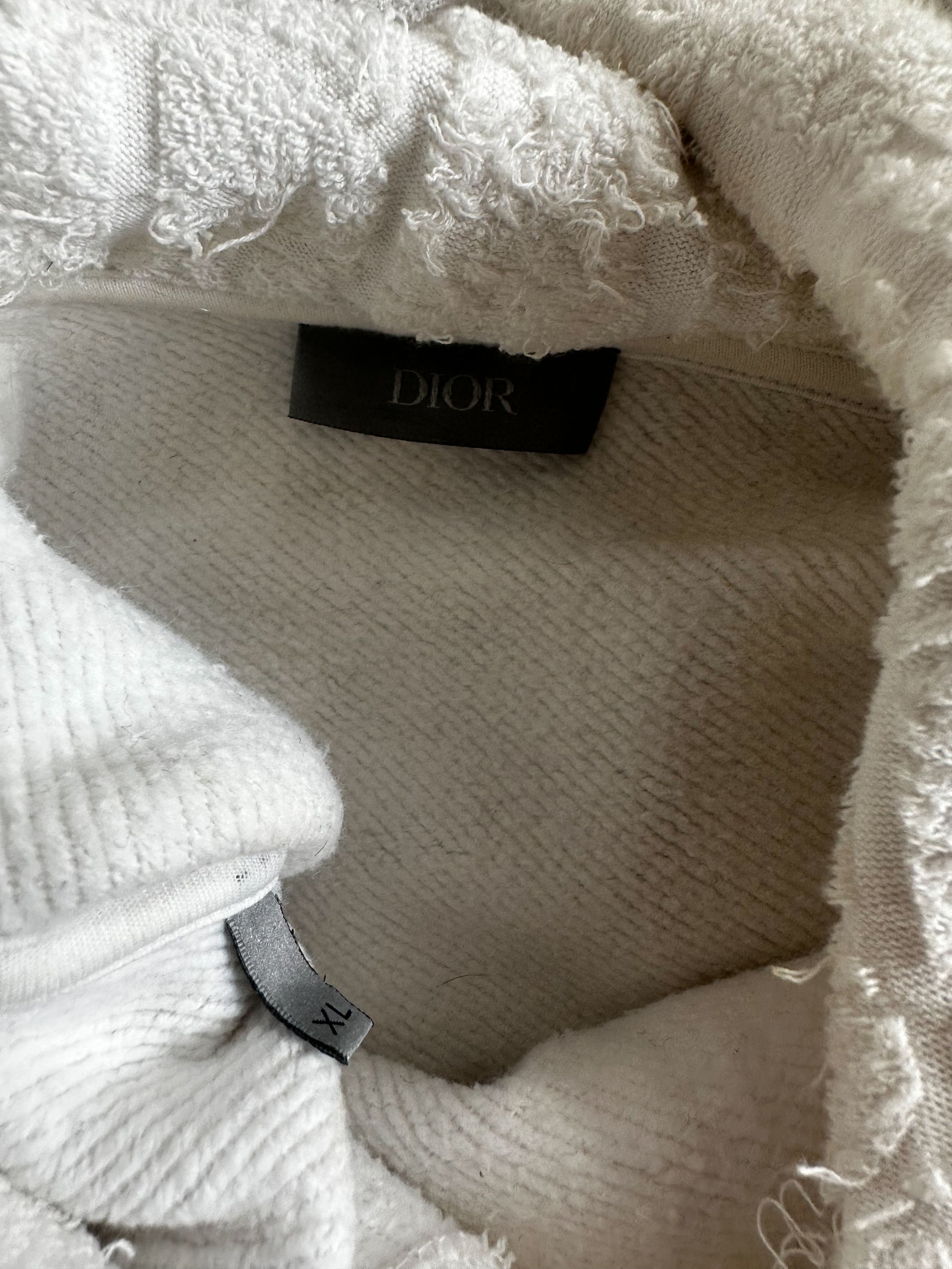 Dior Dior White Oblique Towel Hoodie Size US XL / EU 56 / 4 - 4 Thumbnail