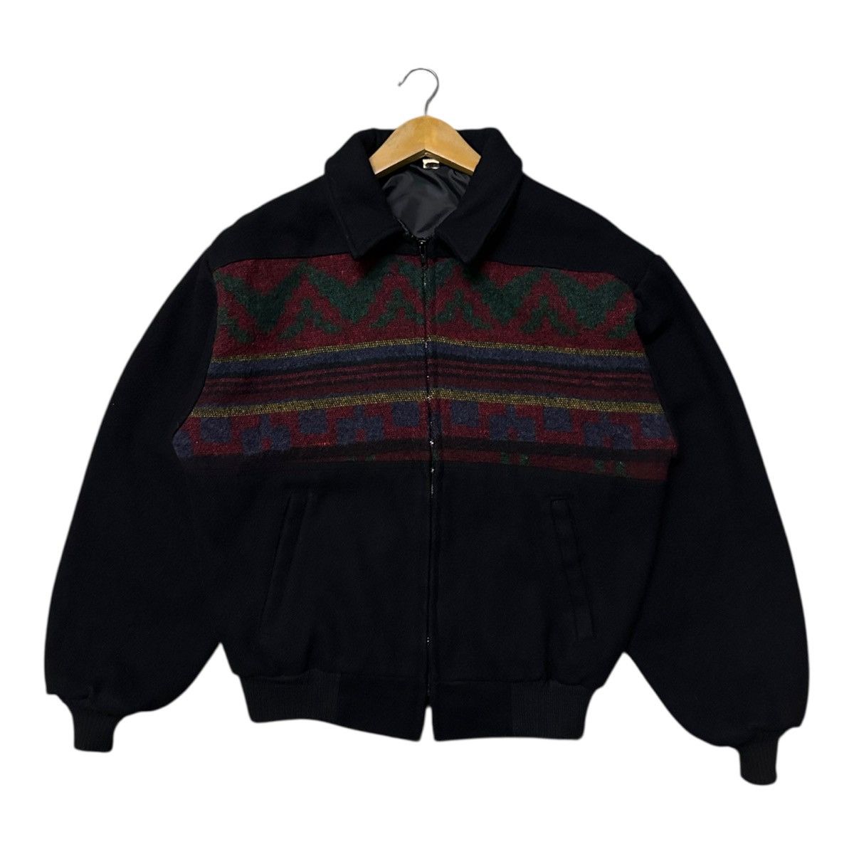 Vintage Vintage 80s Native wool bomber jacket Size US M / EU 48-50 / 2 - 1 Thumbnail
