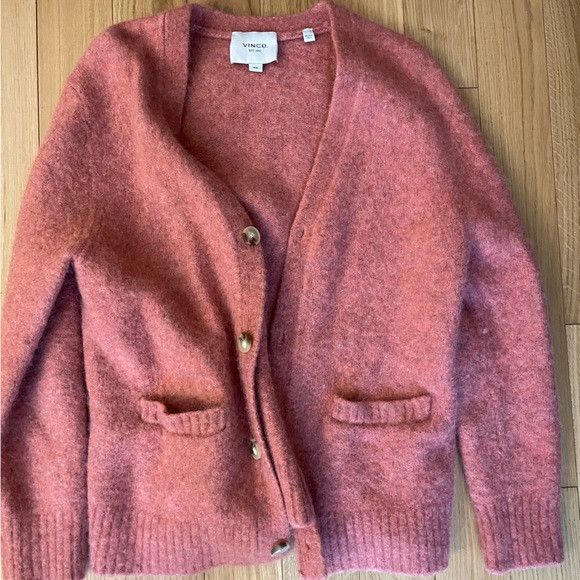 image of Vince Weekend Wool And Cashmere-Blend Cardigan in Pink, Men's (Size Medium)